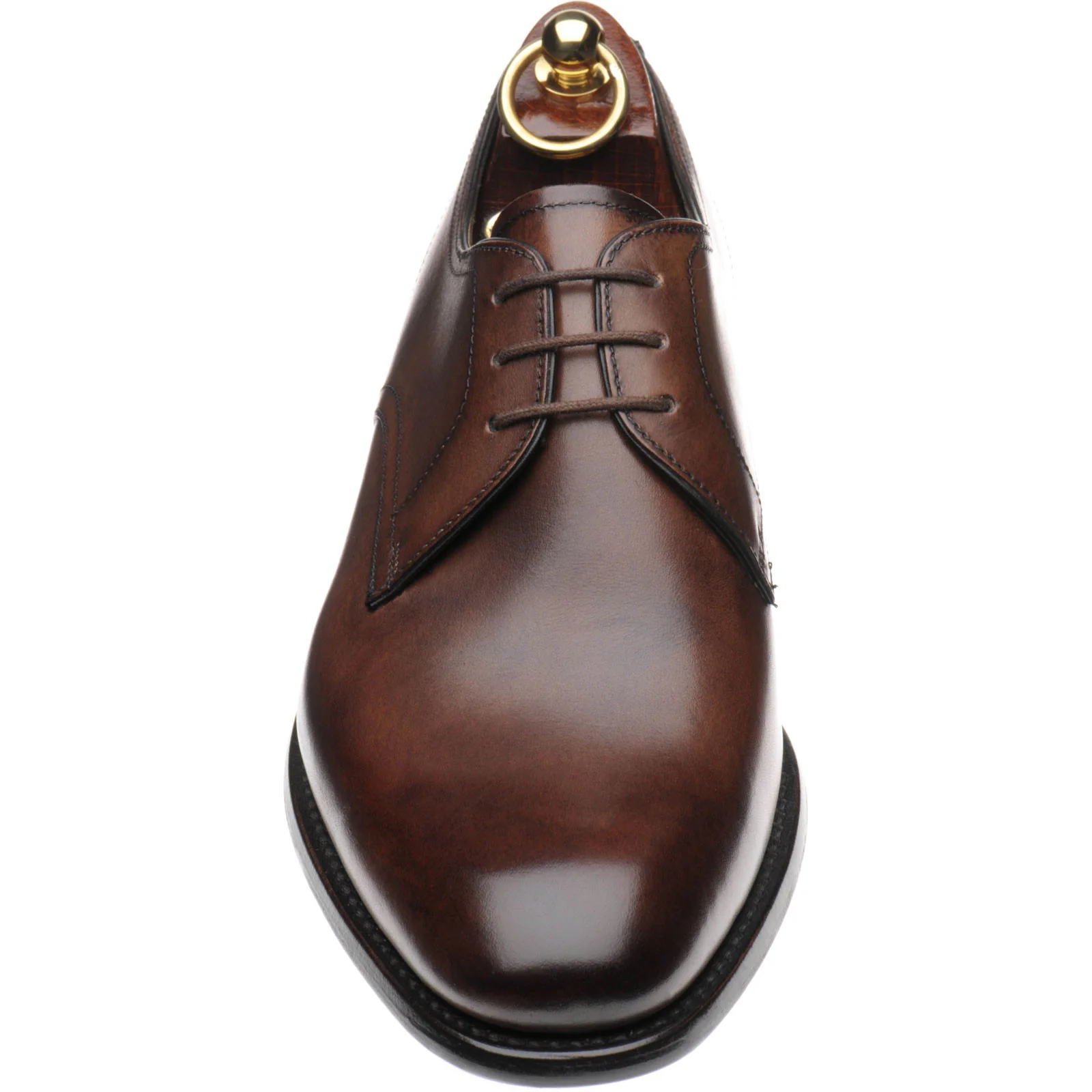 Loake Atherton mens hybrid-soled Derby shoes in dark brown calf - Image 2