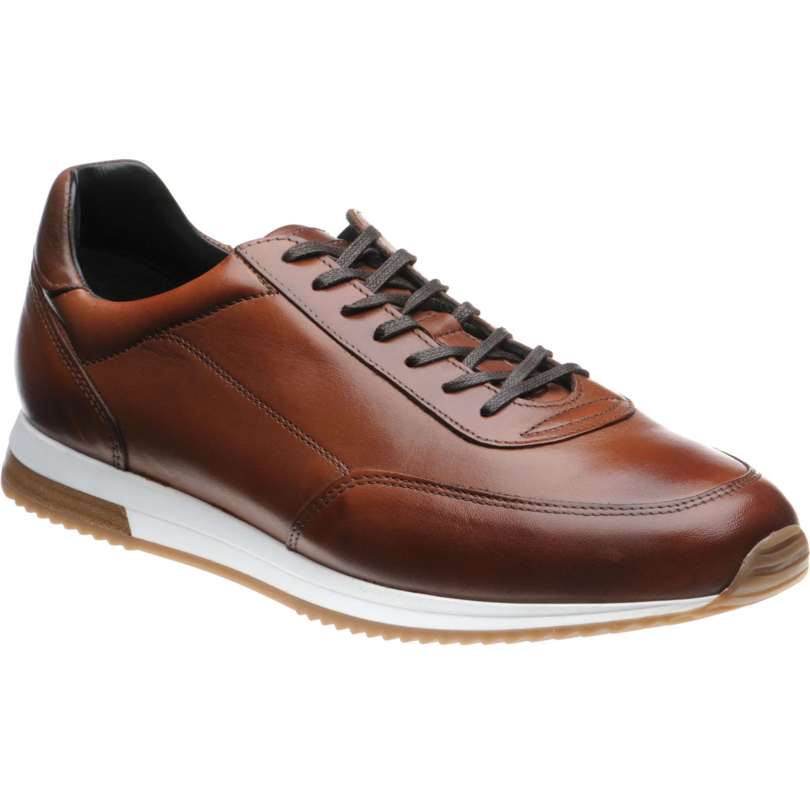 Loake Bannister mens rubber-soled trainers in cedar calf