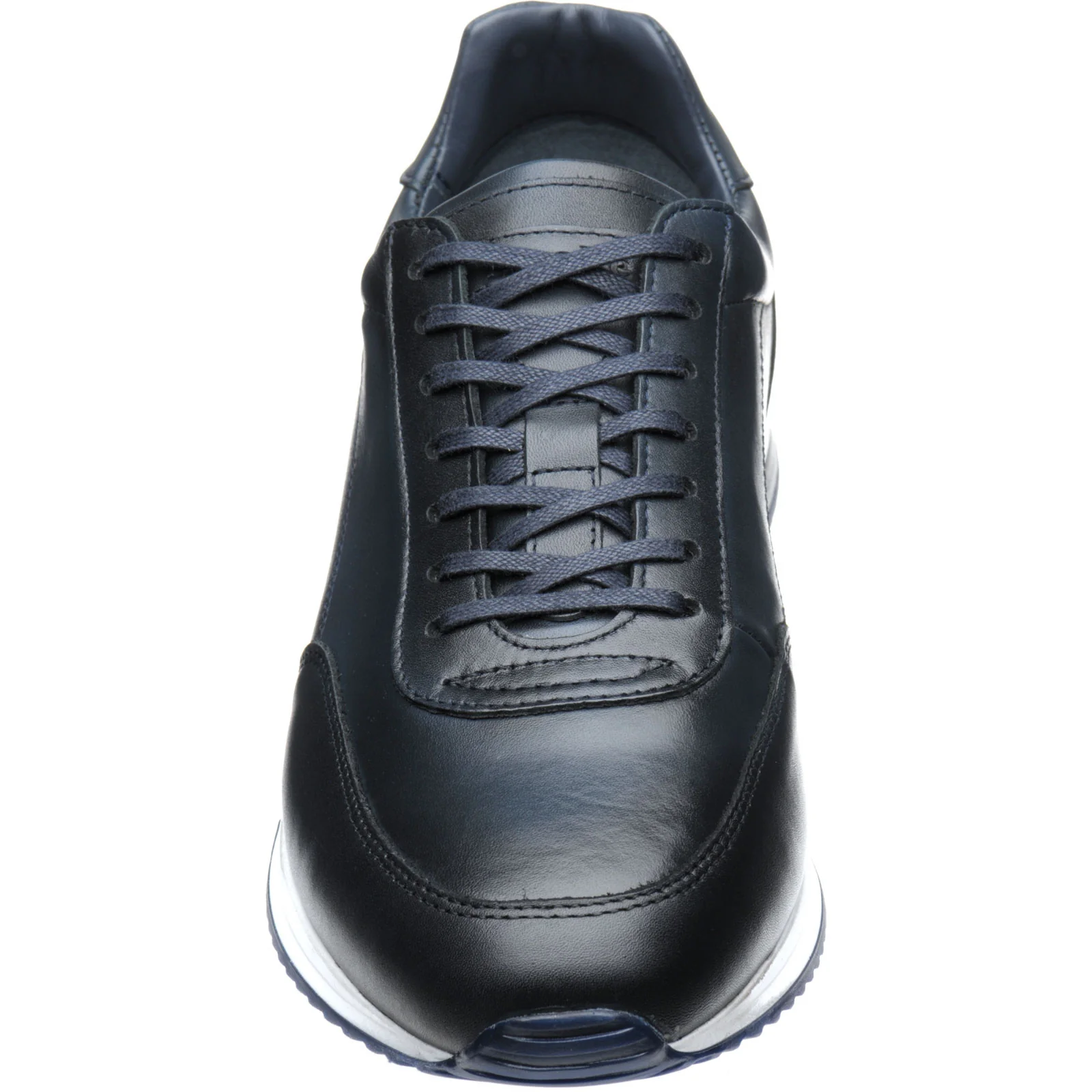 Loake Bannister mens rubber-soled trainers in navy calf - Image 2