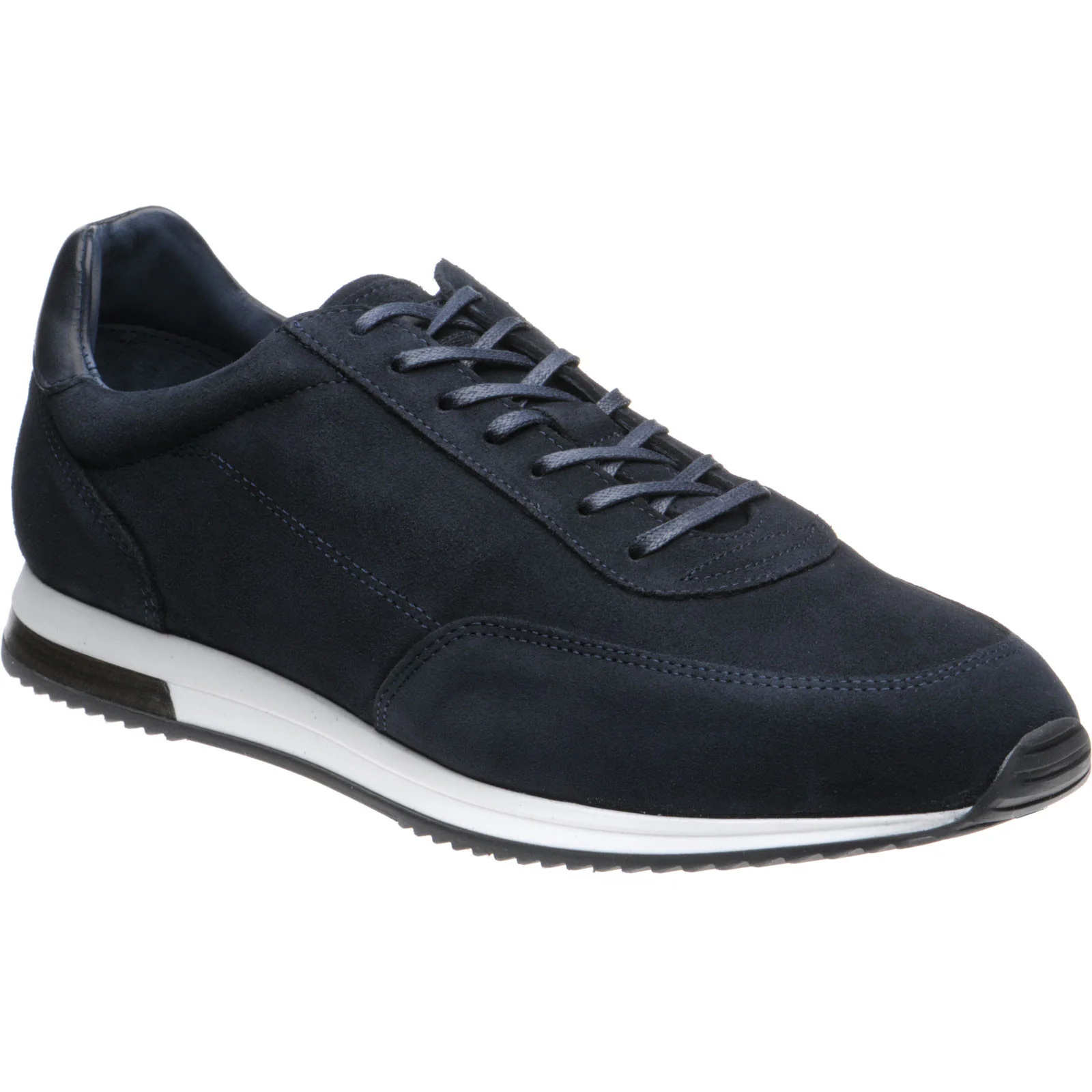 Loake Bannister mens rubber-soled trainers in navy suede