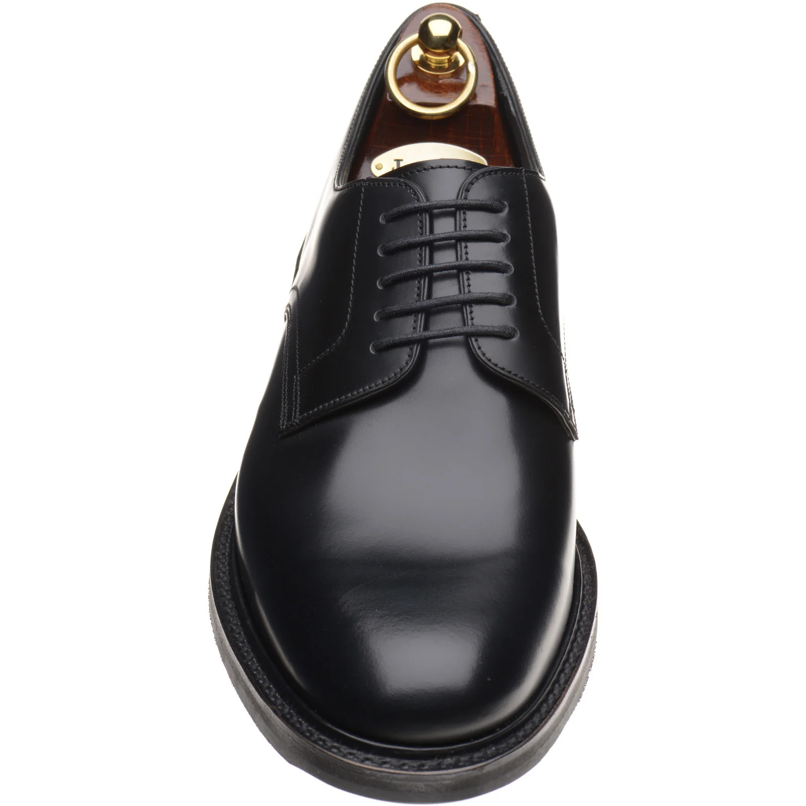Loake Barbican mens rubber-soled in black polished - Image 2