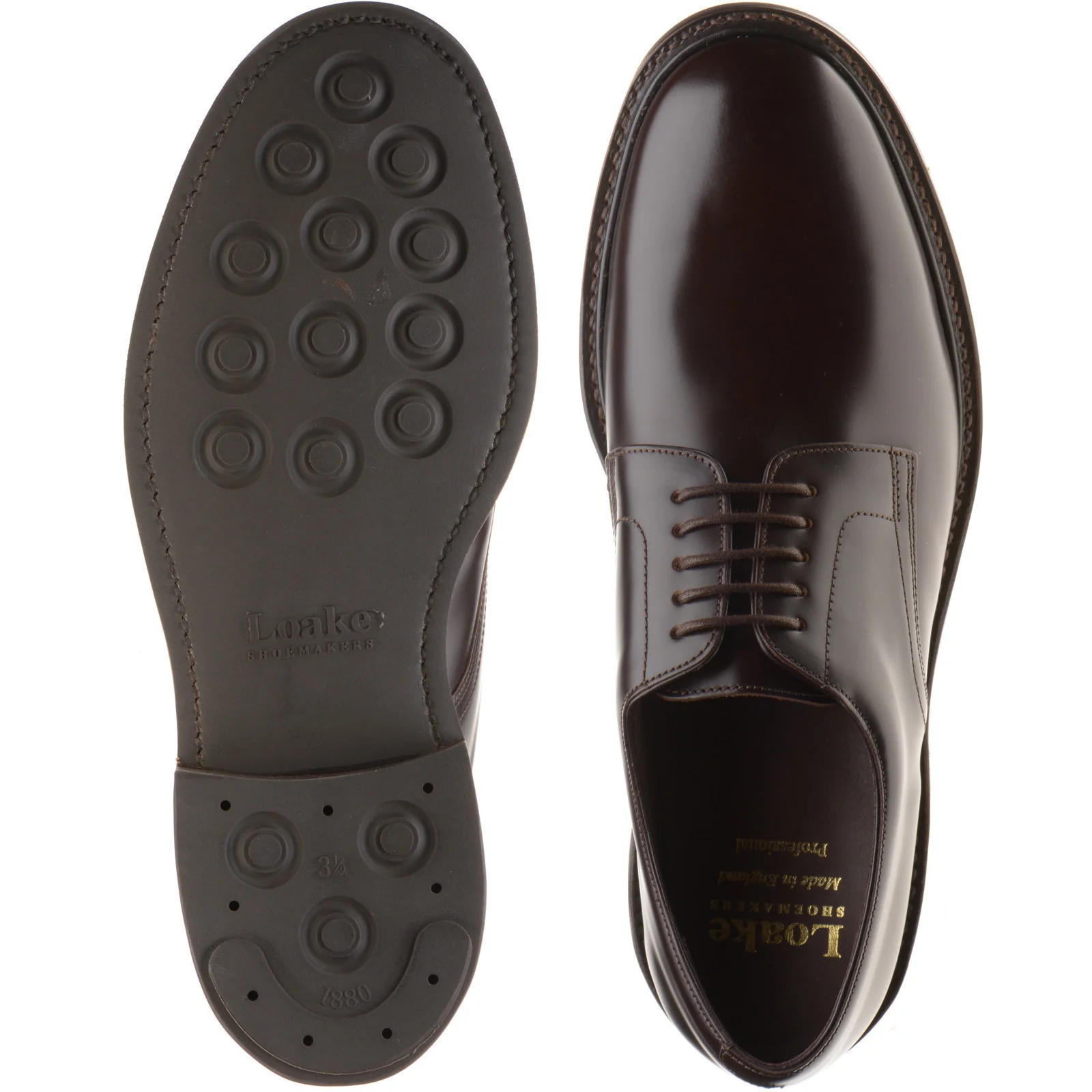 Loake Barbican mens rubber-soled in espresso polished (second) - Image 3
