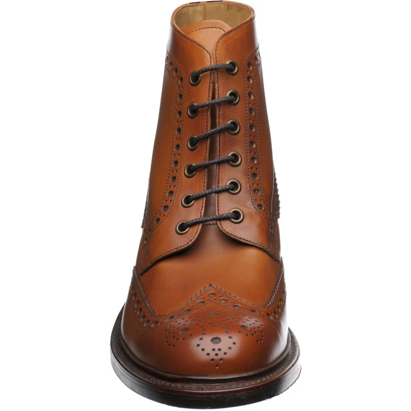 Loake Bedale mens rubber-soled brogue boots in tan - Image 2