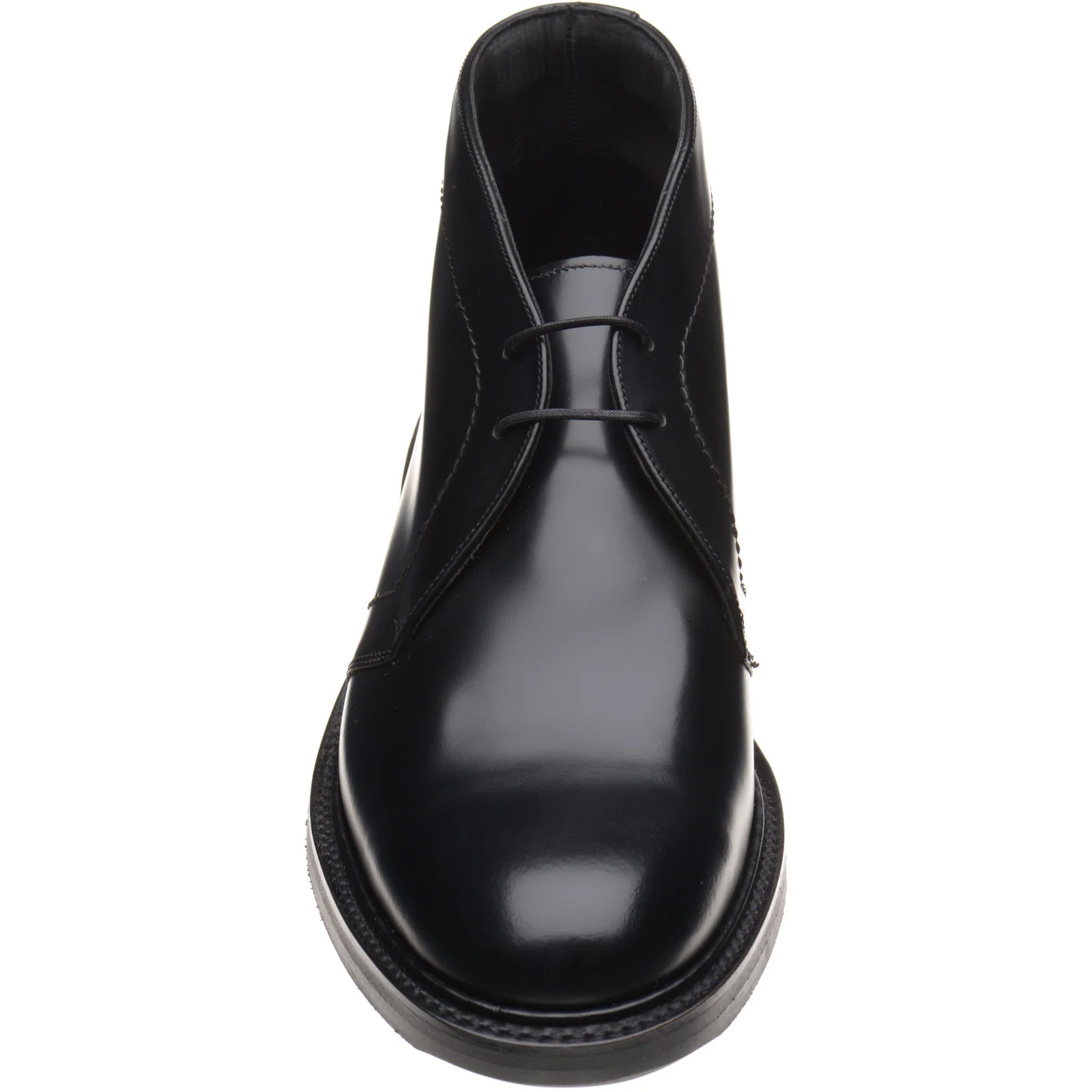 Loake Berkeley mens rubber-soled Chukka boots in black polished - Image 2