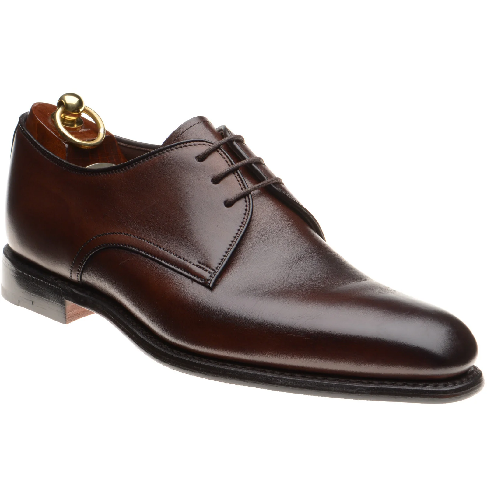 Loake Capel mens hybrid-soled Derby shoes in dark brown calf (second)