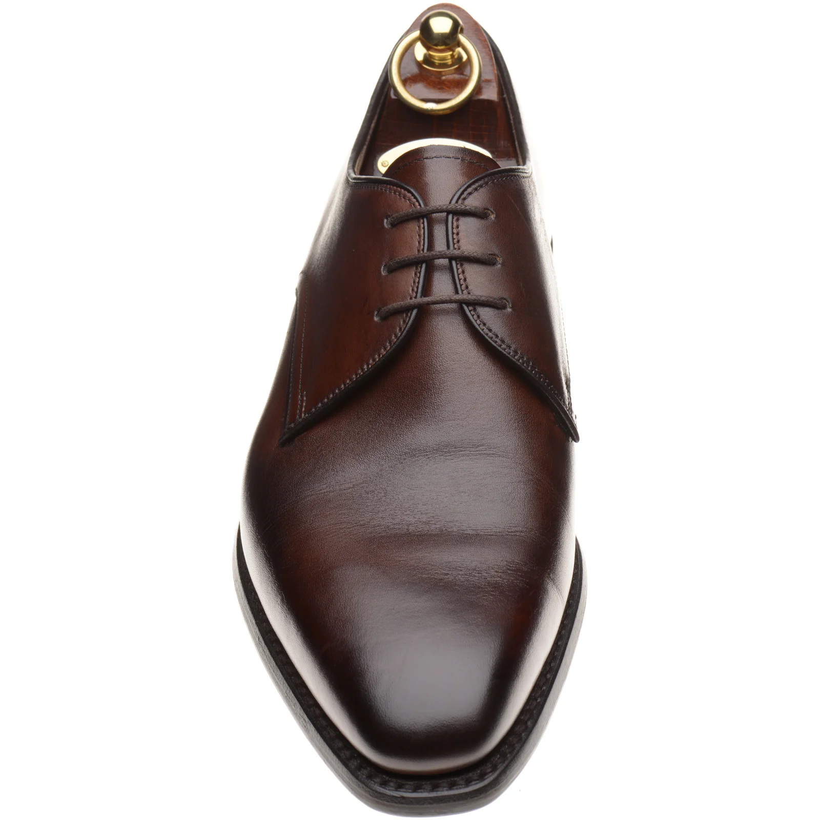 Loake Capel mens hybrid-soled Derby shoes in dark brown calf (second) - Image 2