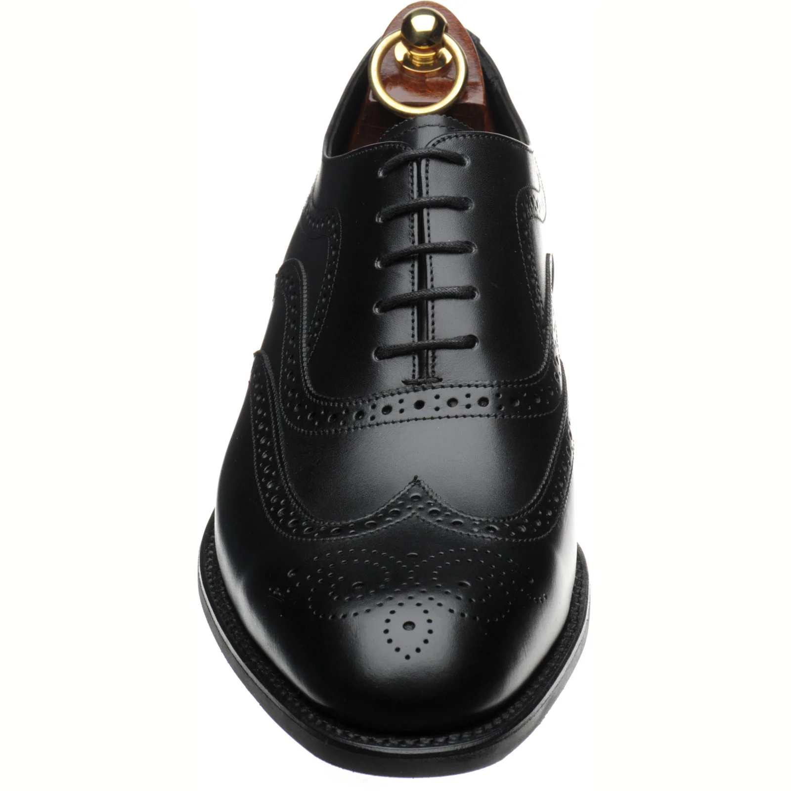 Loake Castlegate mens rubber-soled brogues in black calf - Image 2
