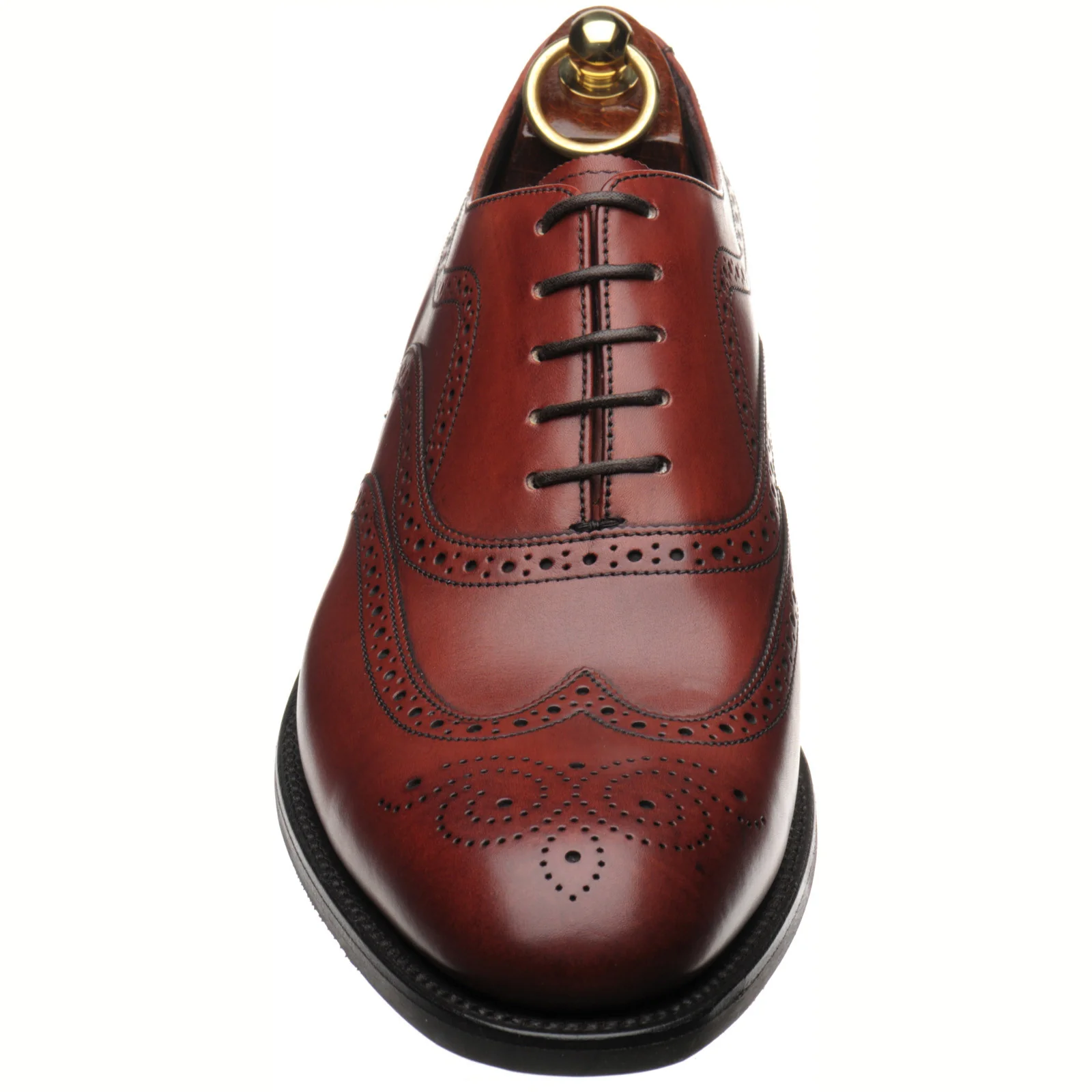 Loake Castlegate mens rubber-soled brogues in seared mahogany calf (second) - Image 2