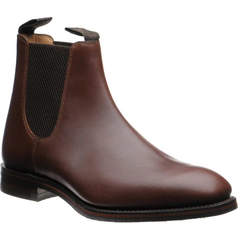 Loake Chatsworth (Rubber) mens rubber-soled Chelsea boots in brown waxy calf (second)