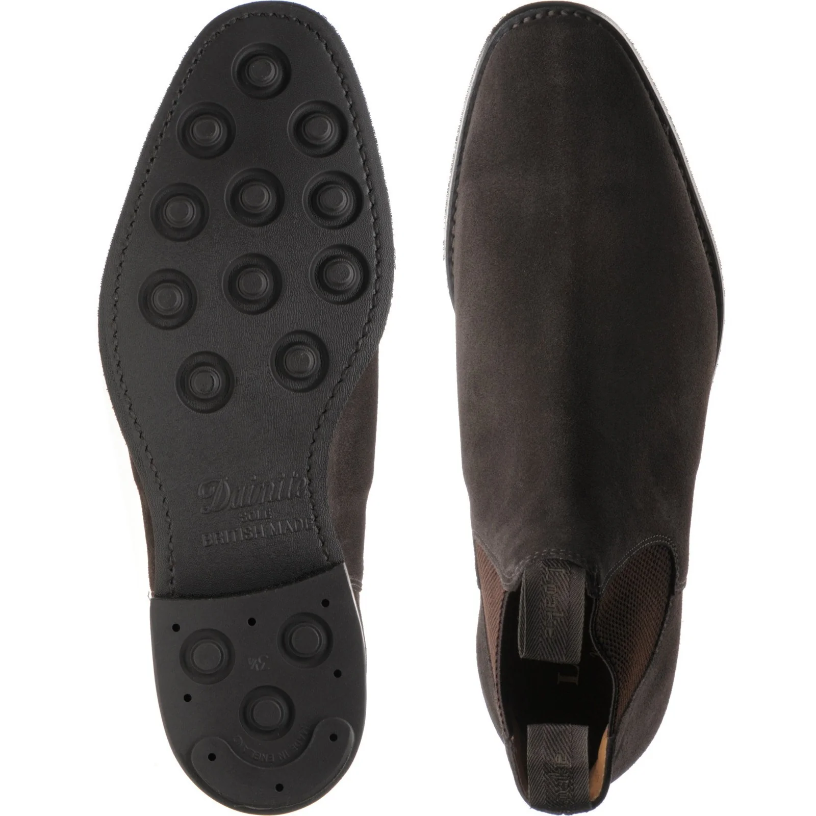 Loake Chatsworth (Rubber) mens rubber-soled Chelsea boots in dark brown suede - Image 3