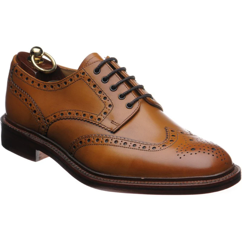 Loake Chester mens brogues in tan burnished calf (second)