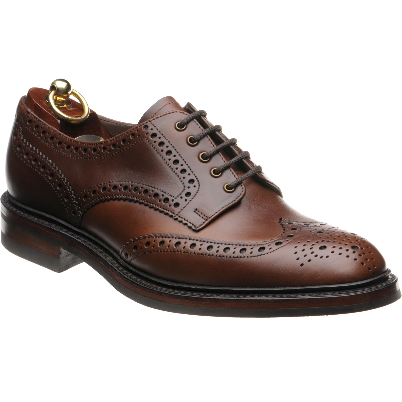Loake Chester (Rubber) mens rubber-soled brogues in brown chromexcel leather (second)