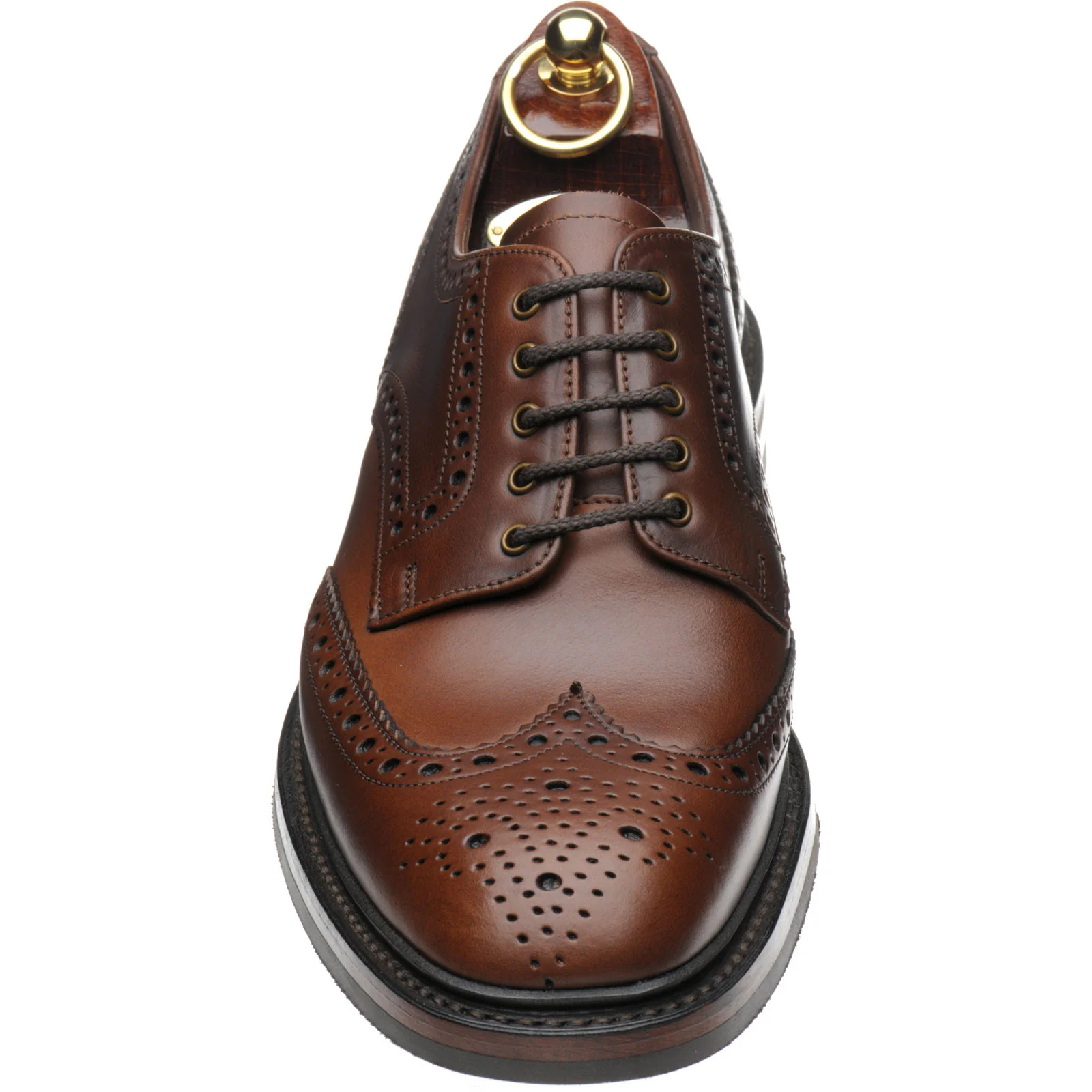 Loake Chester (Rubber) mens rubber-soled brogues in brown chromexcel leather (second) - Image 2