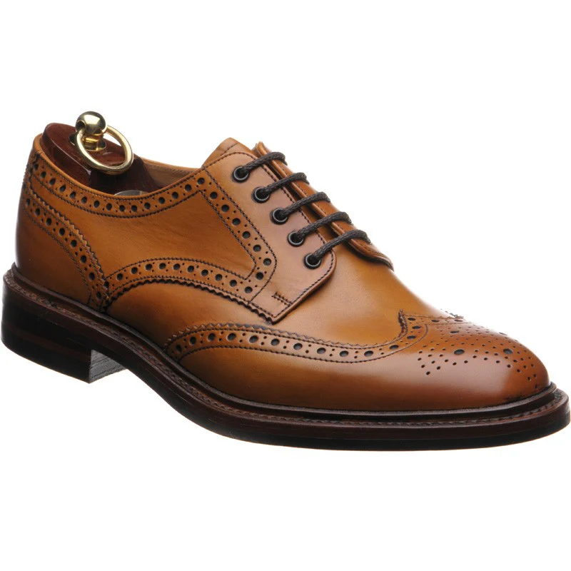 Loake Chester (Rubber) mens rubber-soled brogues in tan calf (second)