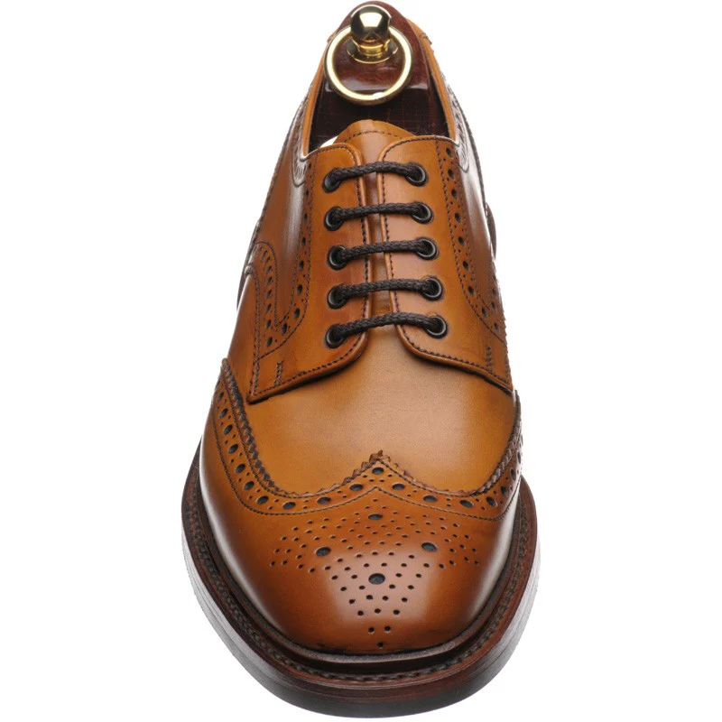 Loake Chester (Rubber) mens rubber-soled brogues in tan calf (second) - Image 2