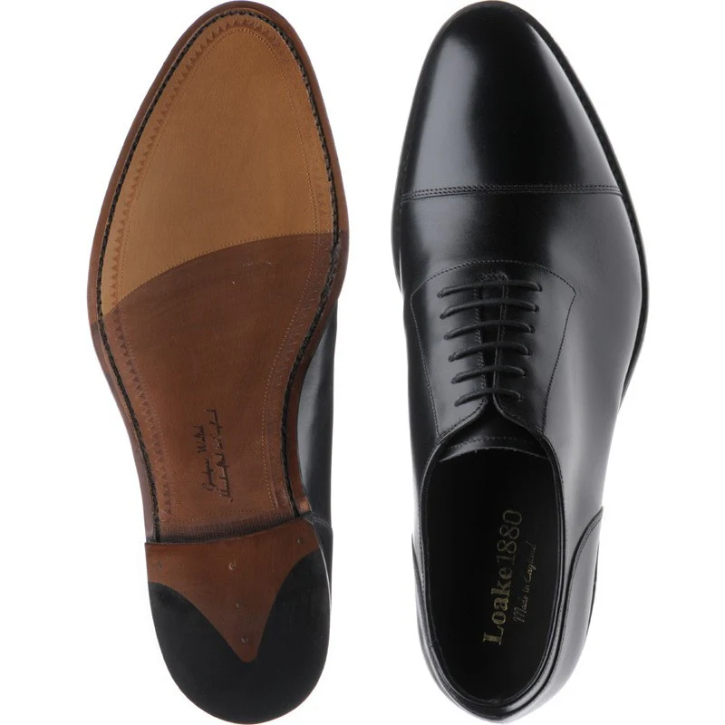 Loake Churchill mens Oxfords in black calf (second) - Image 3