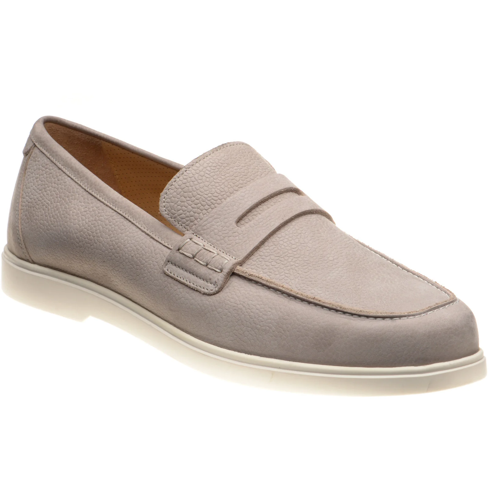 Loake Como mens rubber-soled loafers in grey nubuck (second)
