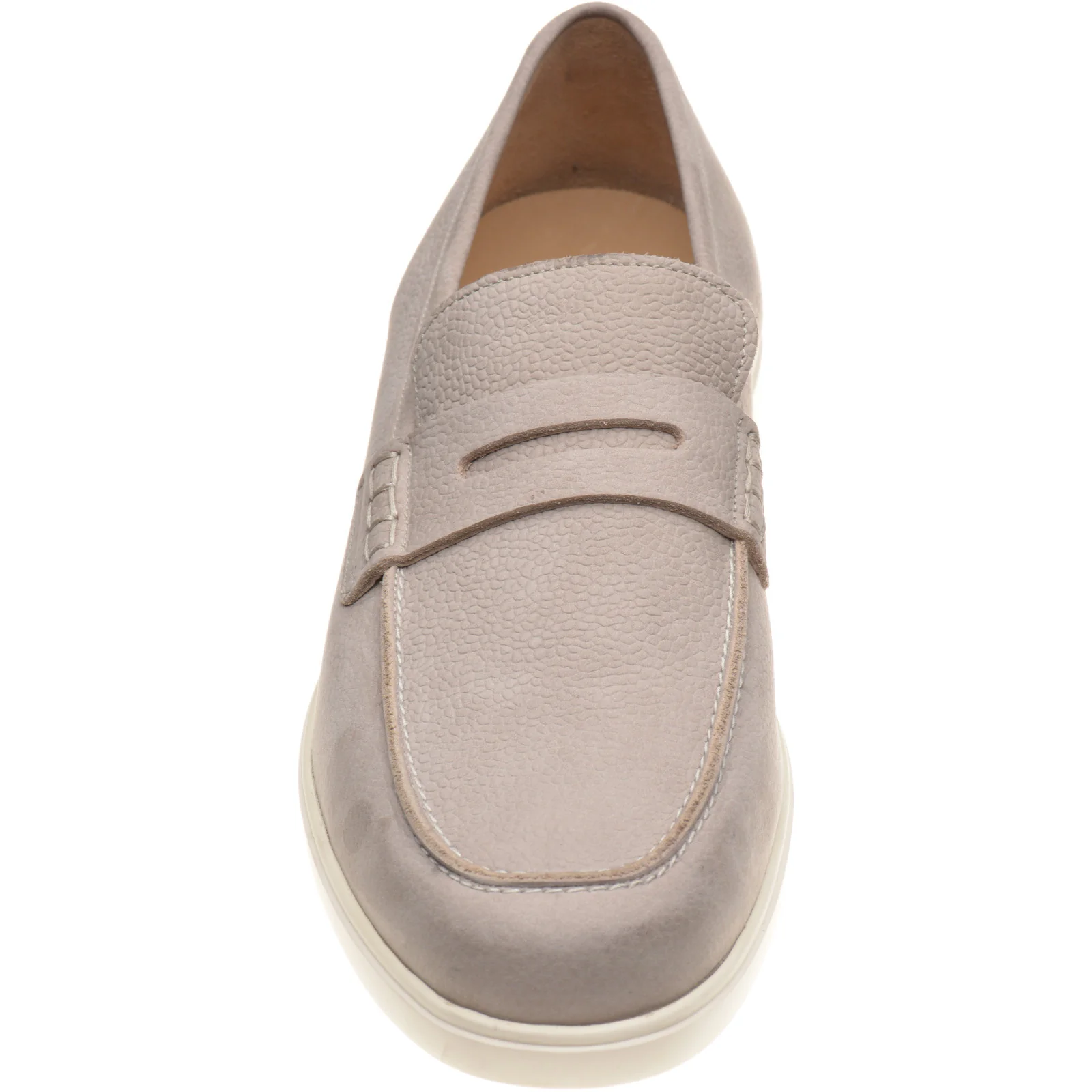Loake Como mens rubber-soled loafers in grey nubuck (second) - Image 2