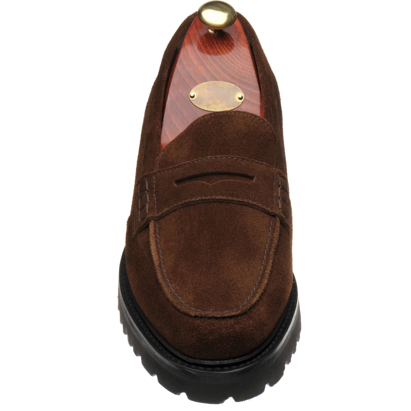 Loake Crux mens rubber-soled loafers in brown suede (second) - Image 2