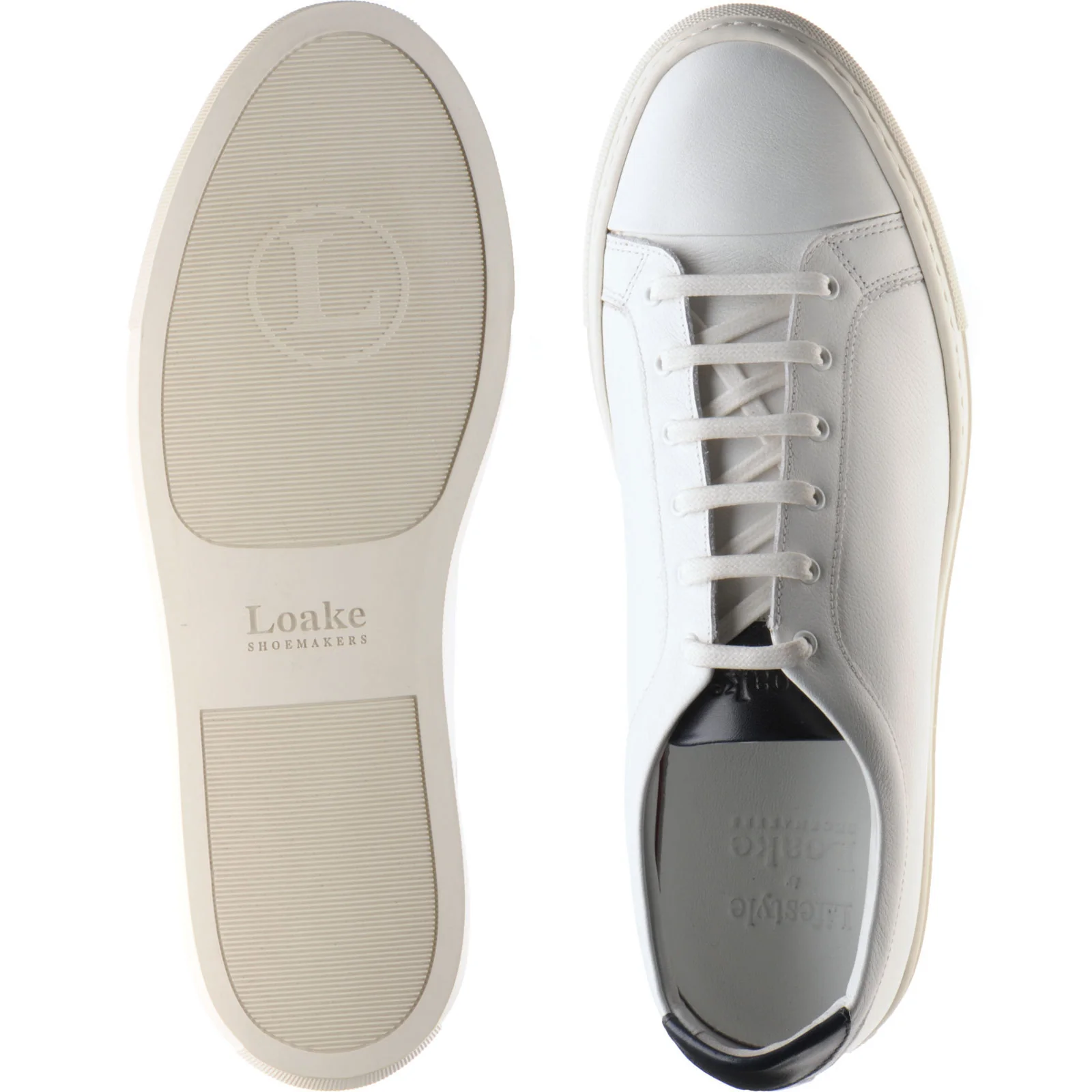 Loake Dash mens rubber-soled in white calf - Image 3