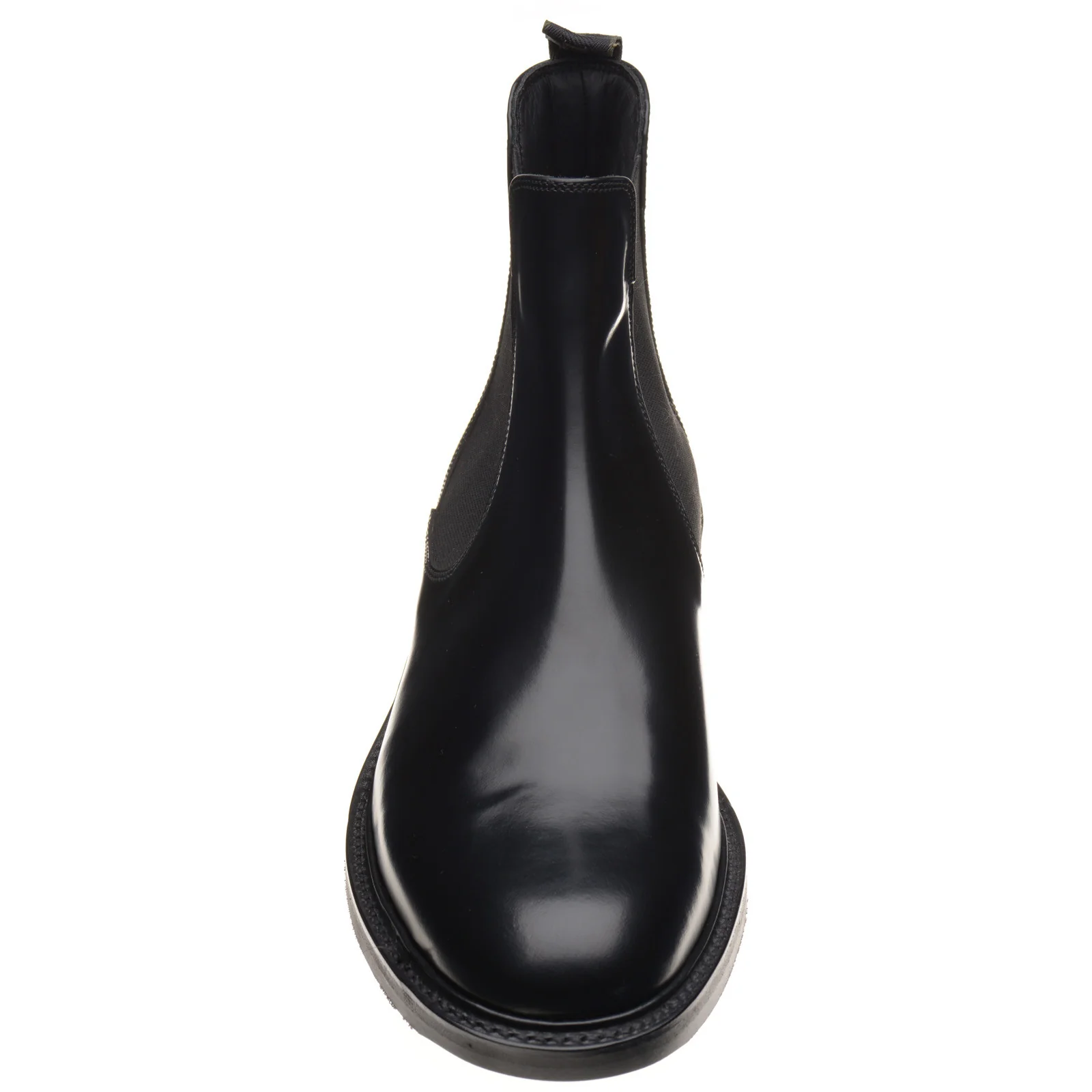 Loake Dorchester mens rubber-soled Chelsea boots in black polished (second) - Image 2
