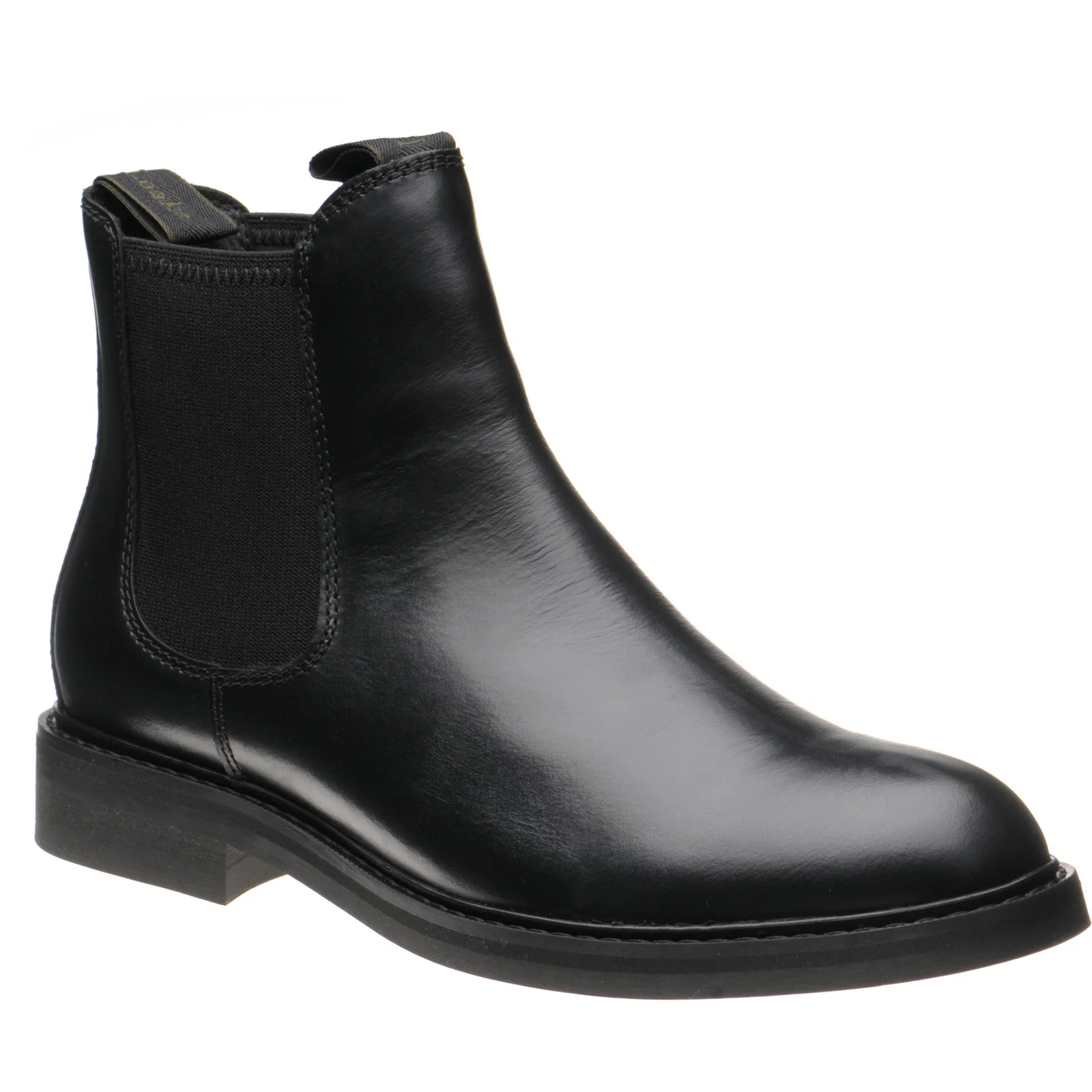 Loake Ducksworth mens rubber-soled Chelsea boots in black waxy calf