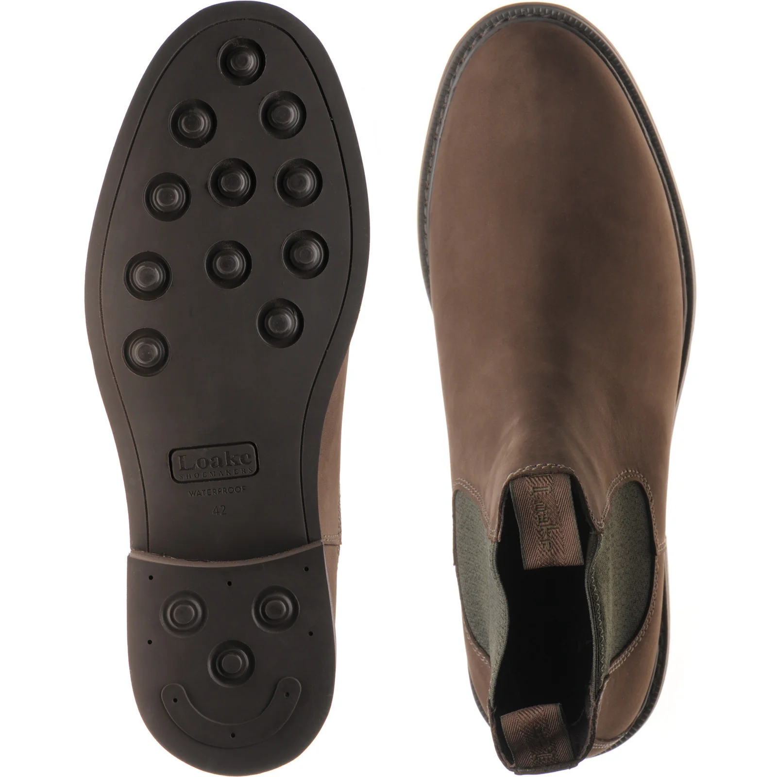 Loake Ducksworth mens rubber-soled Chelsea boots in brown oiled nubuck - Image 3