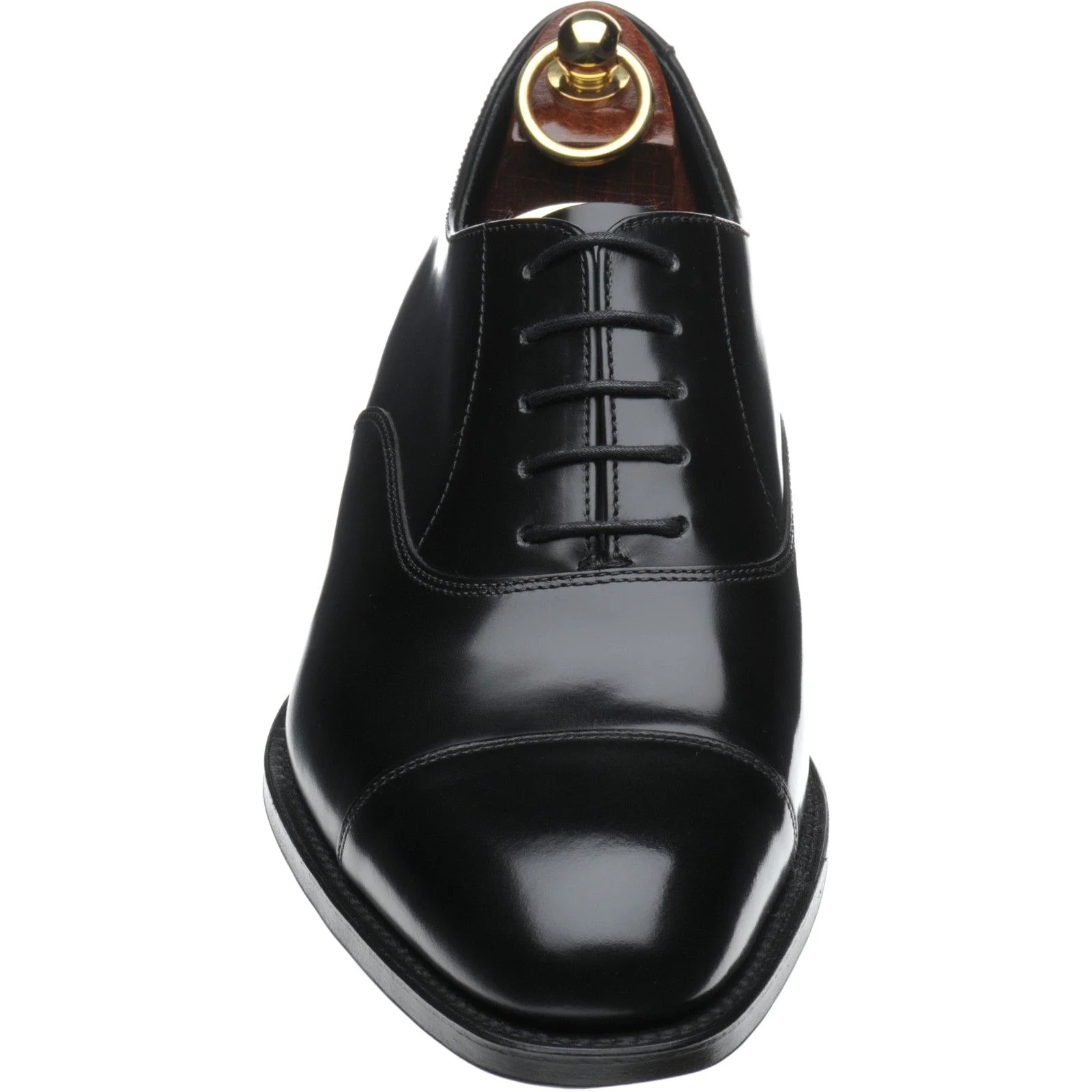 Loake Elgin mens Oxfords in black polished (second) - Image 2