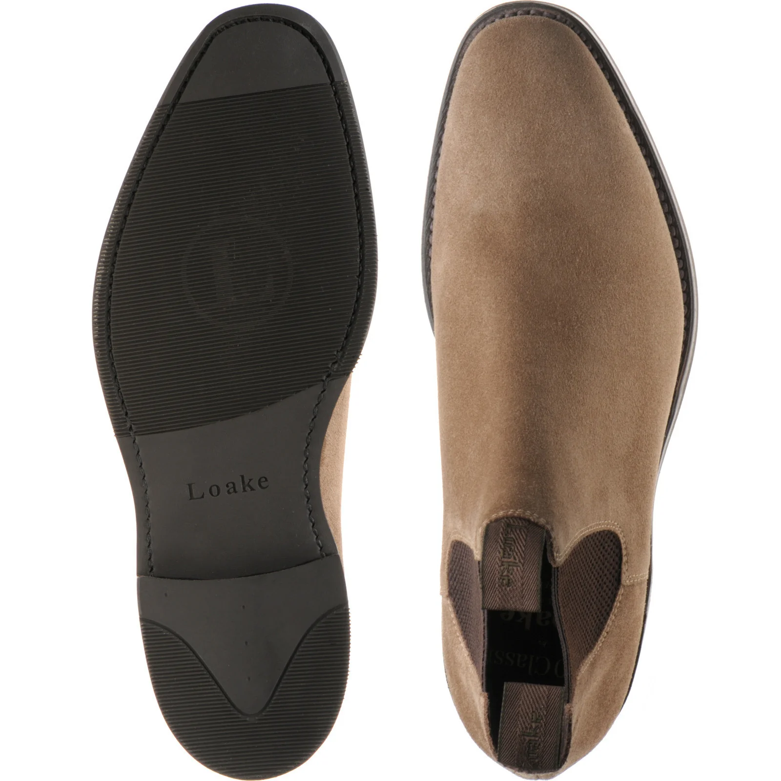 Loake Emsworth mens rubber-soled Chelsea boots in flint suede - Image 3