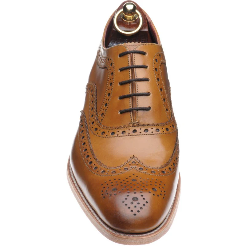 Loake Fearnley mens brogues in tan calf (second) - Image 2