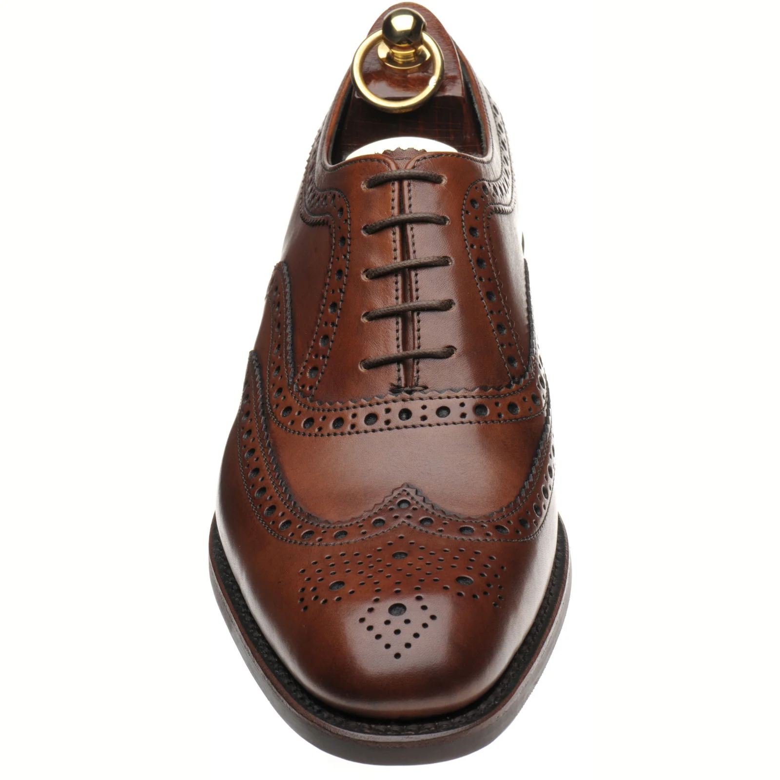Loake Fearnley Rubber mens rubber-soled brogues in cedar calf (second) - Image 2
