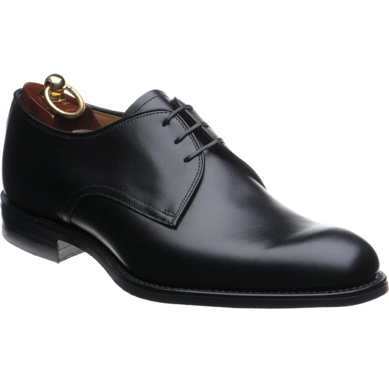Loake Gable mens rubber-soled Derby shoes in black calf (second)