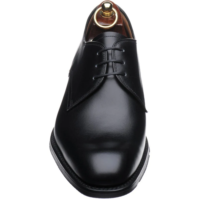 Loake Gable mens rubber-soled Derby shoes in black calf (second) - Image 2