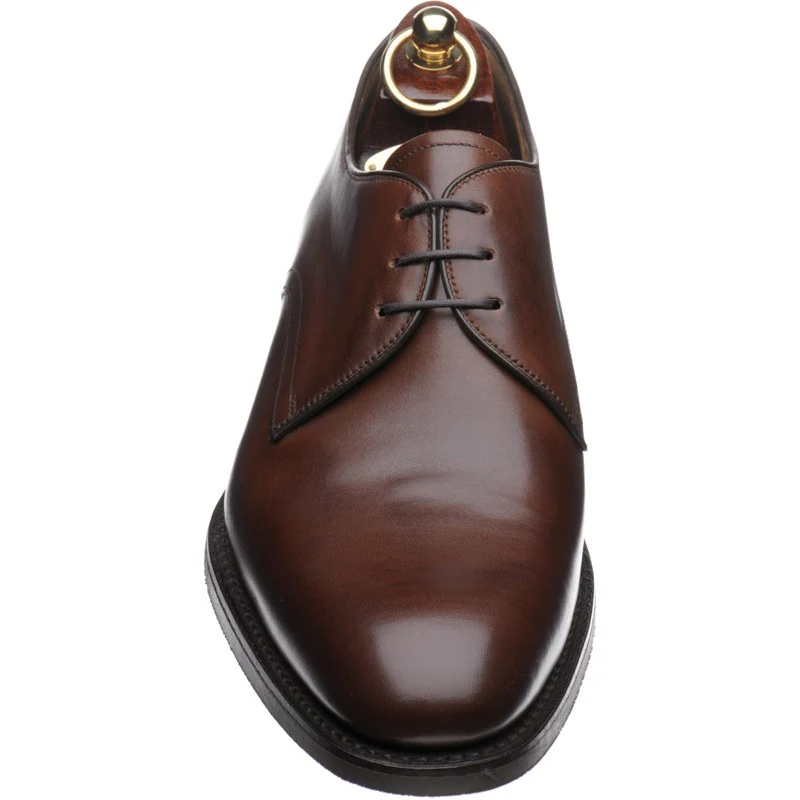Loake Gable mens rubber-soled Derby shoes in dark brown calf - Image 2