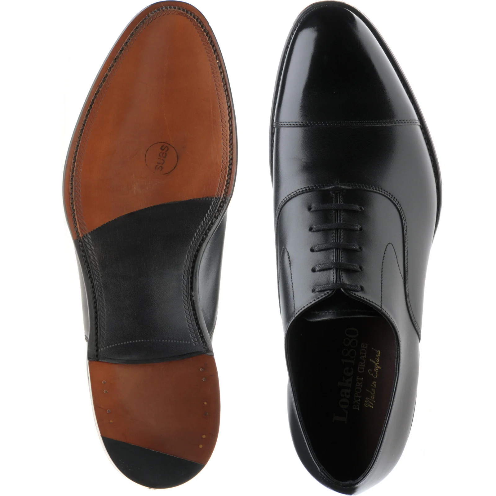 Loake Hanover mens Oxfords in black calf (second) - Image 3