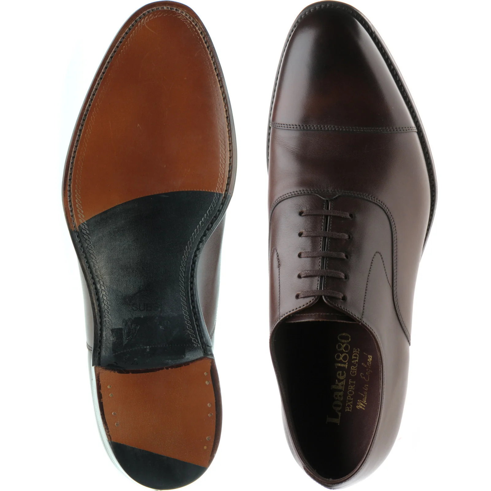 Loake Hanover mens Oxfords in coffee brown calf (second) - Image 3