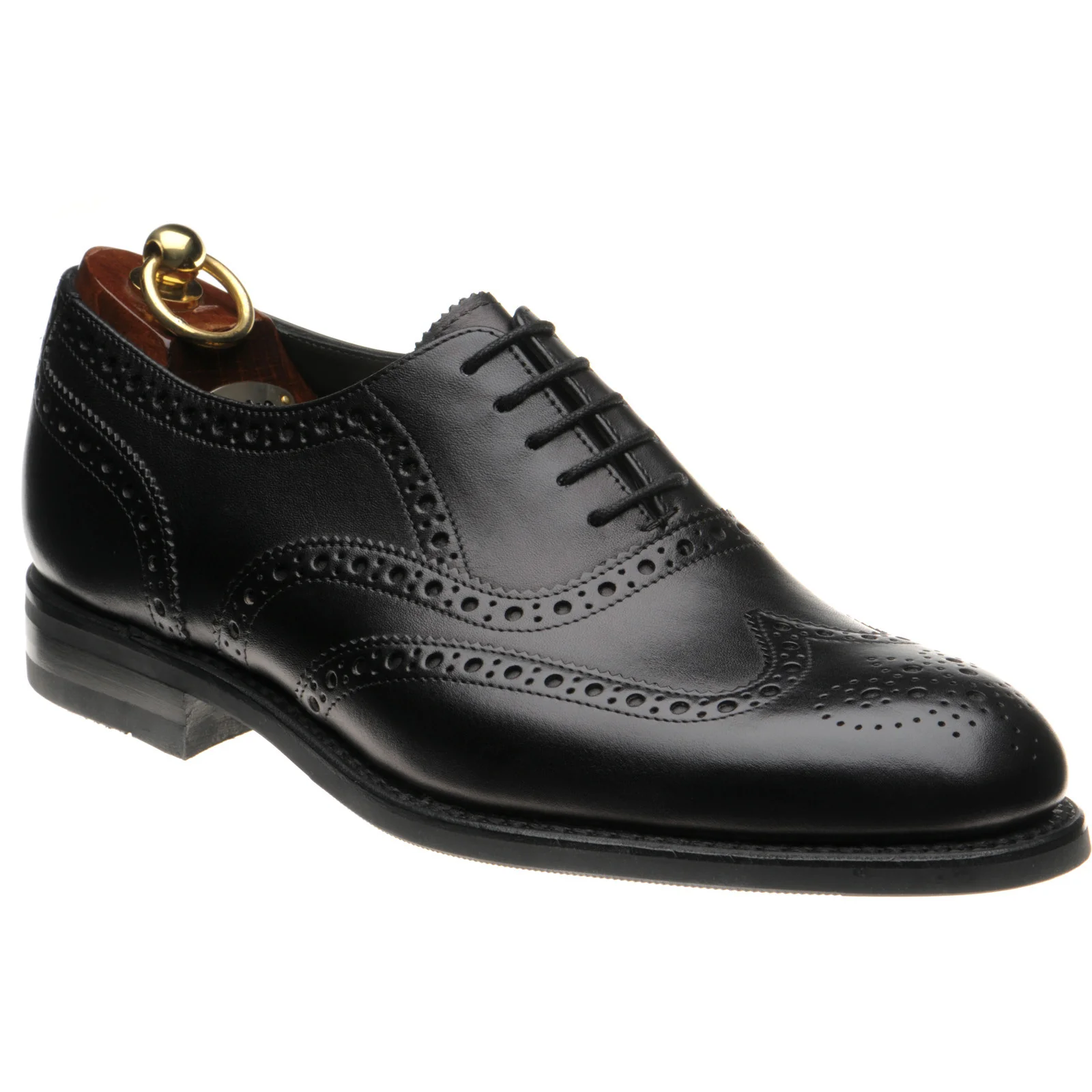 Loake Hepworth mens hybrid-soled brogues in black calf (second)