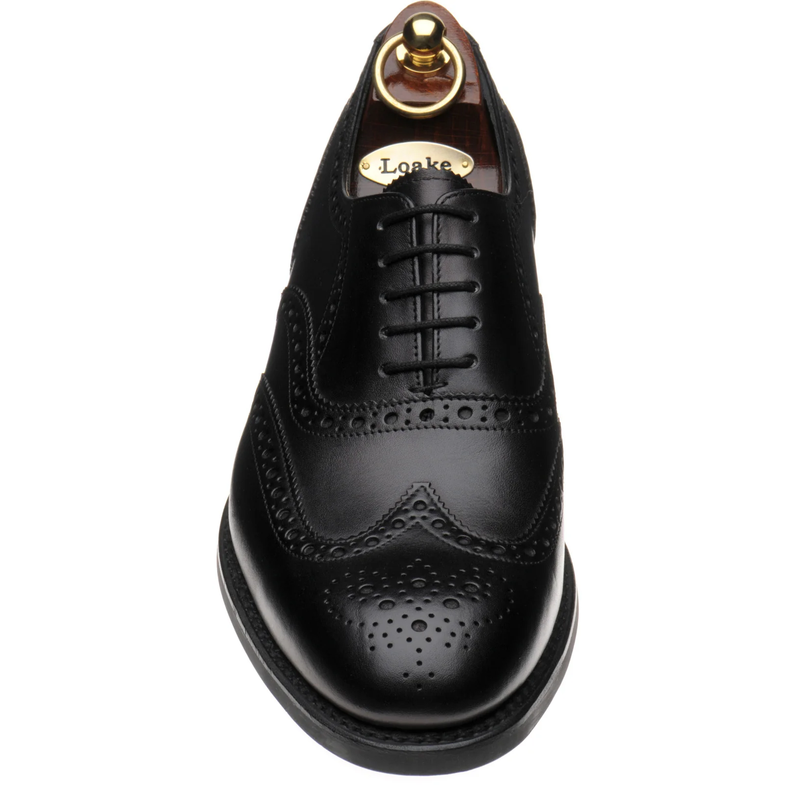 Loake Hepworth mens hybrid-soled brogues in black calf (second) - Image 2
