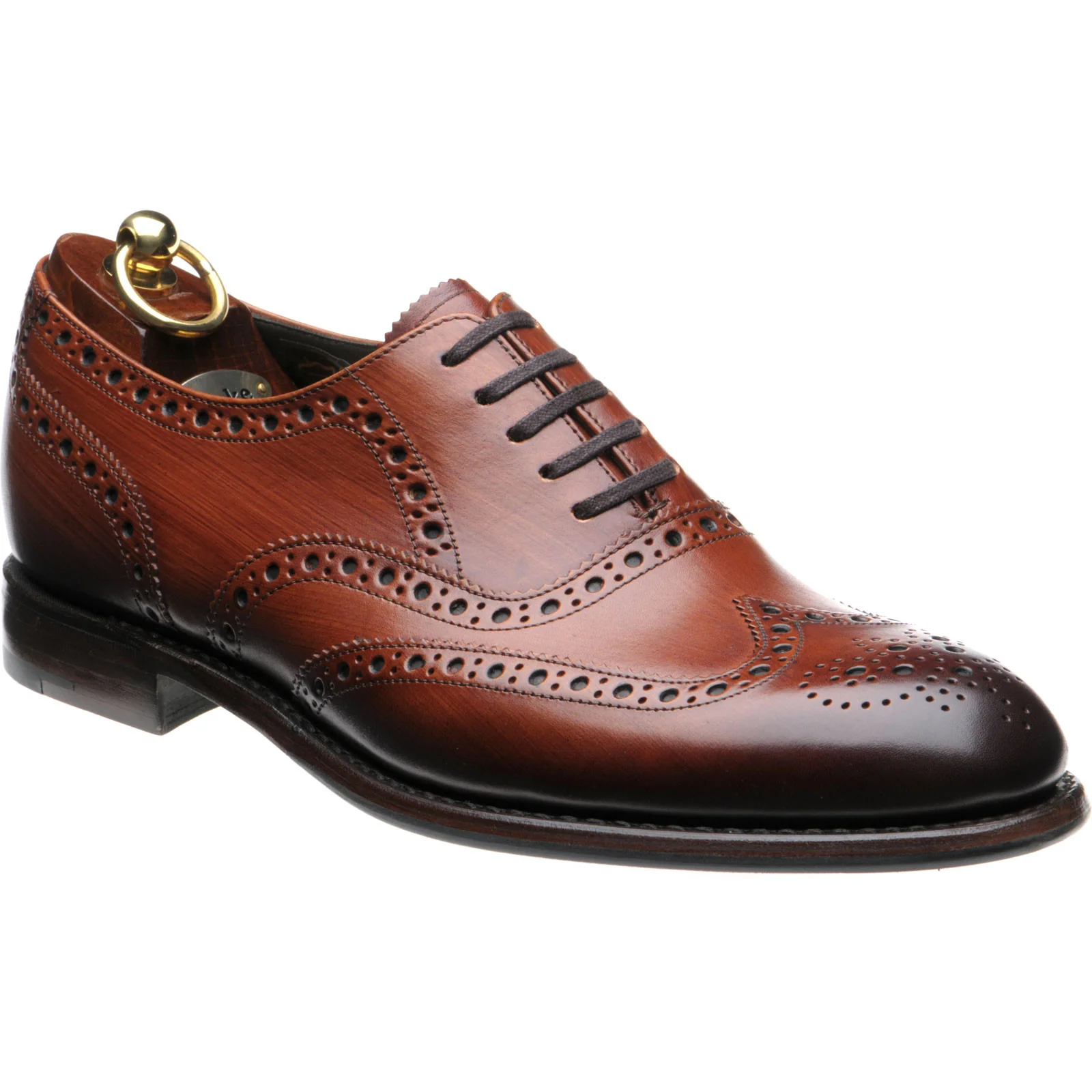 Loake Hepworth mens hybrid-soled brogues in chestnut calf (second)