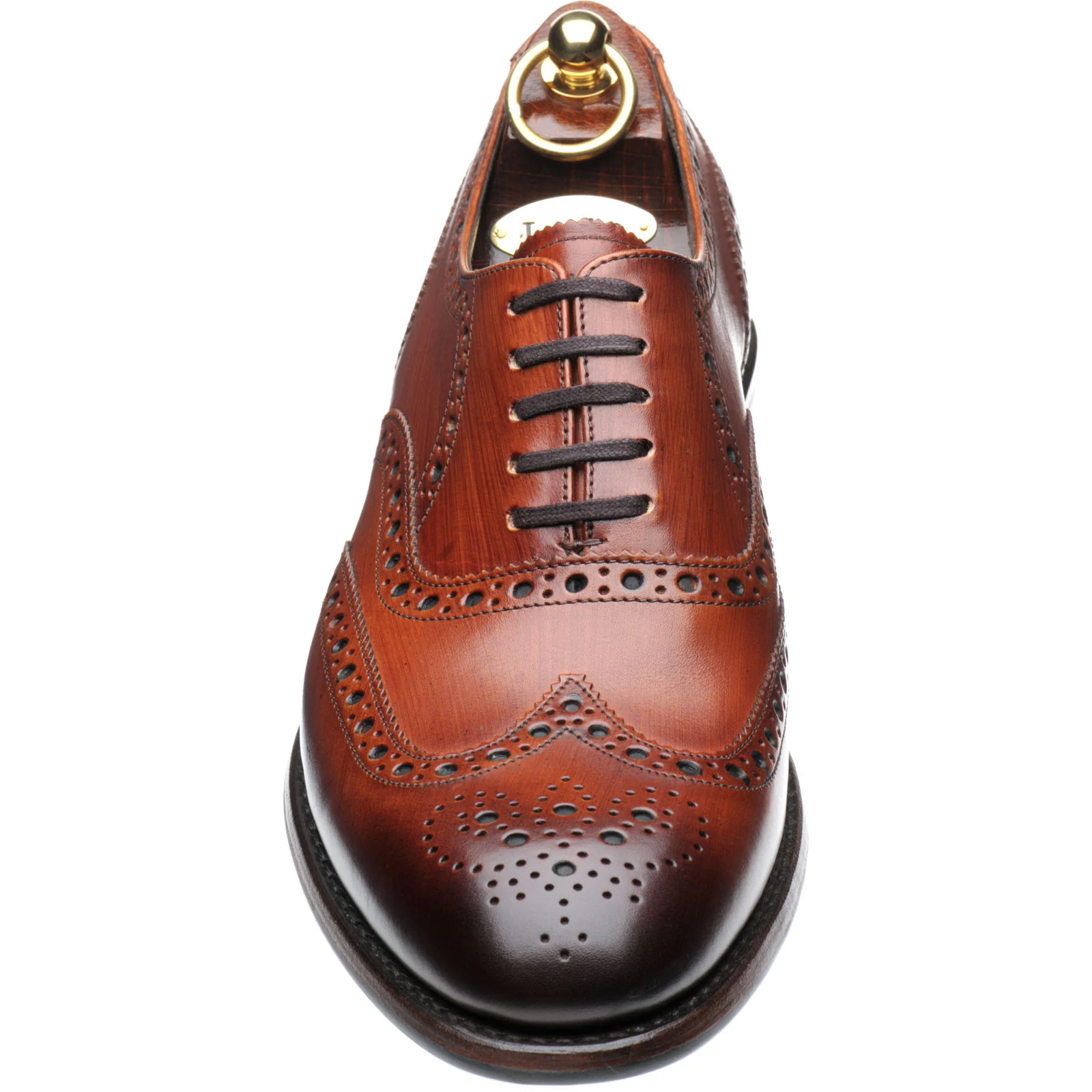 Loake Hepworth mens hybrid-soled brogues in chestnut calf (second) - Image 2