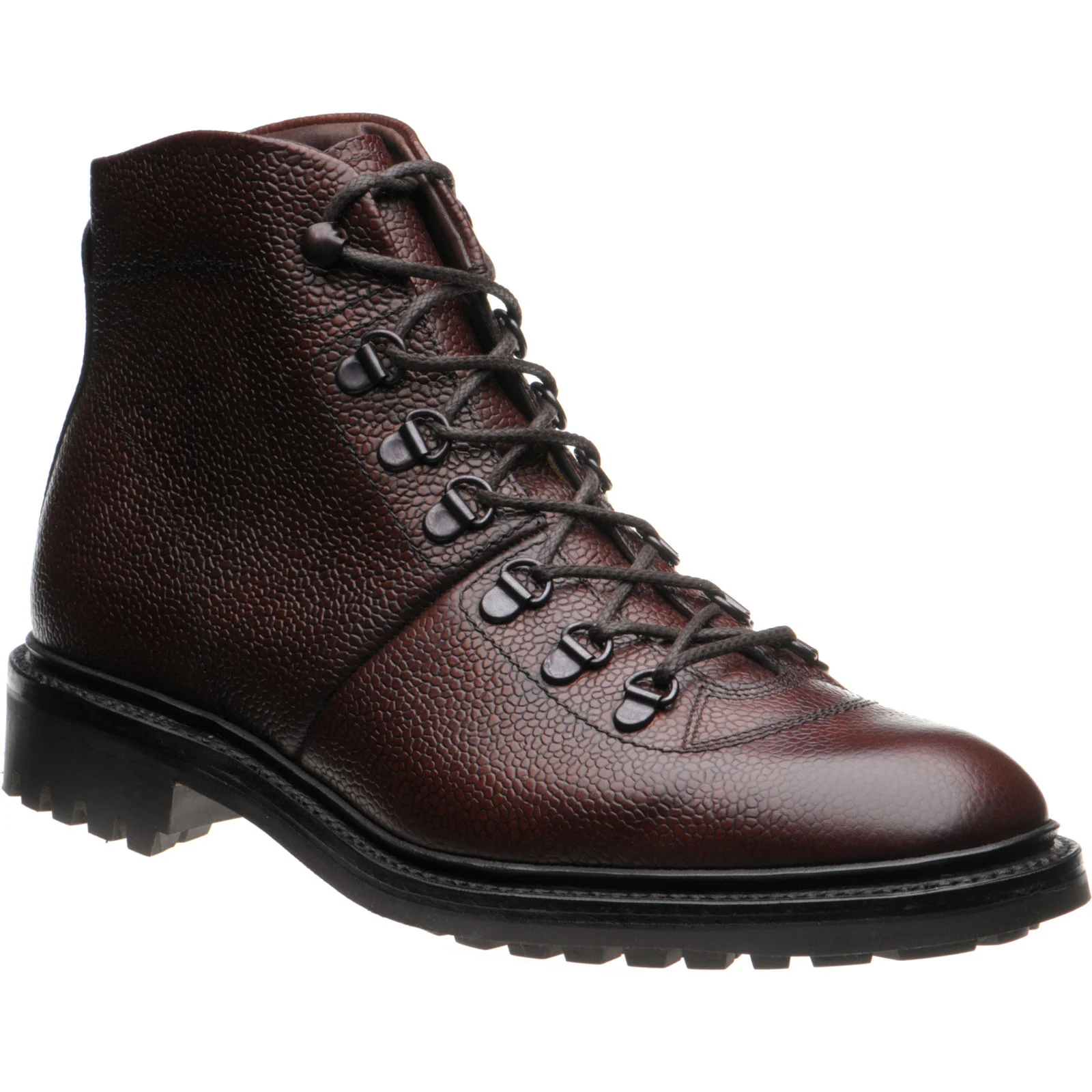 Loake Hiker mens rubber-soled boots in oxblood grain calf (second)