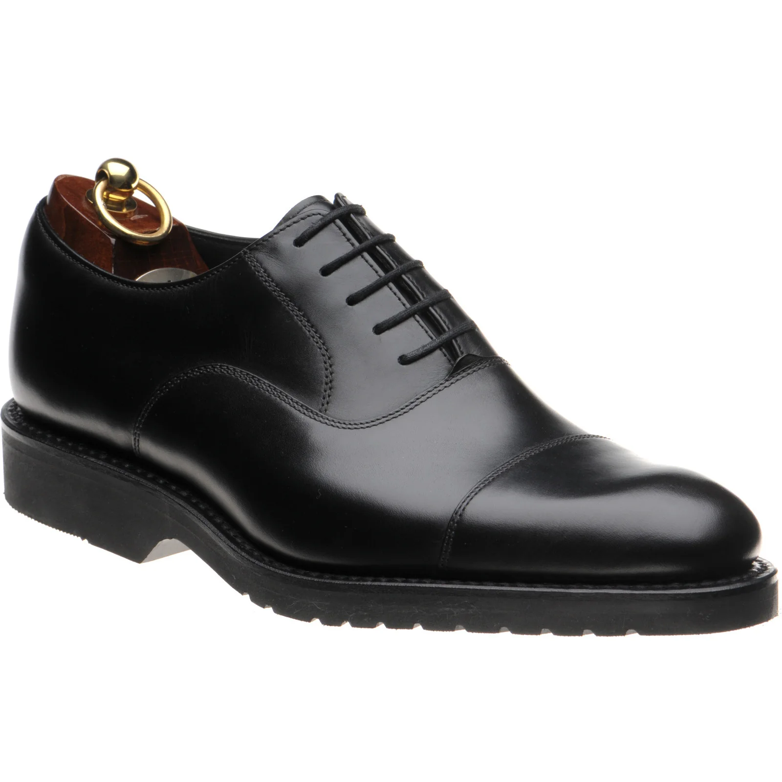 Loake Hitchcock mens rubber-soled Oxfords in black calf (second)