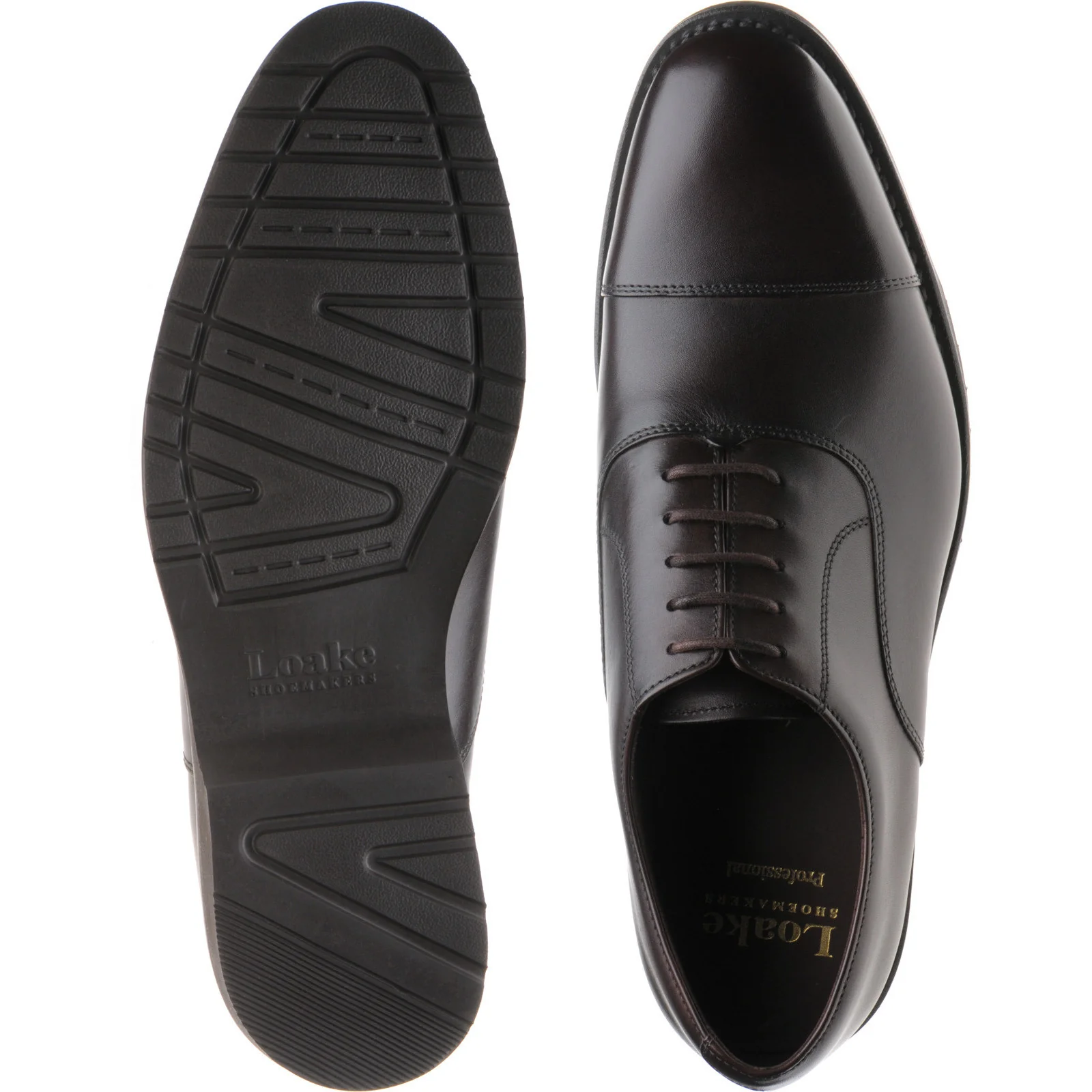 Loake Hitchcock mens rubber-soled Oxfords in dark brown calf - Image 3
