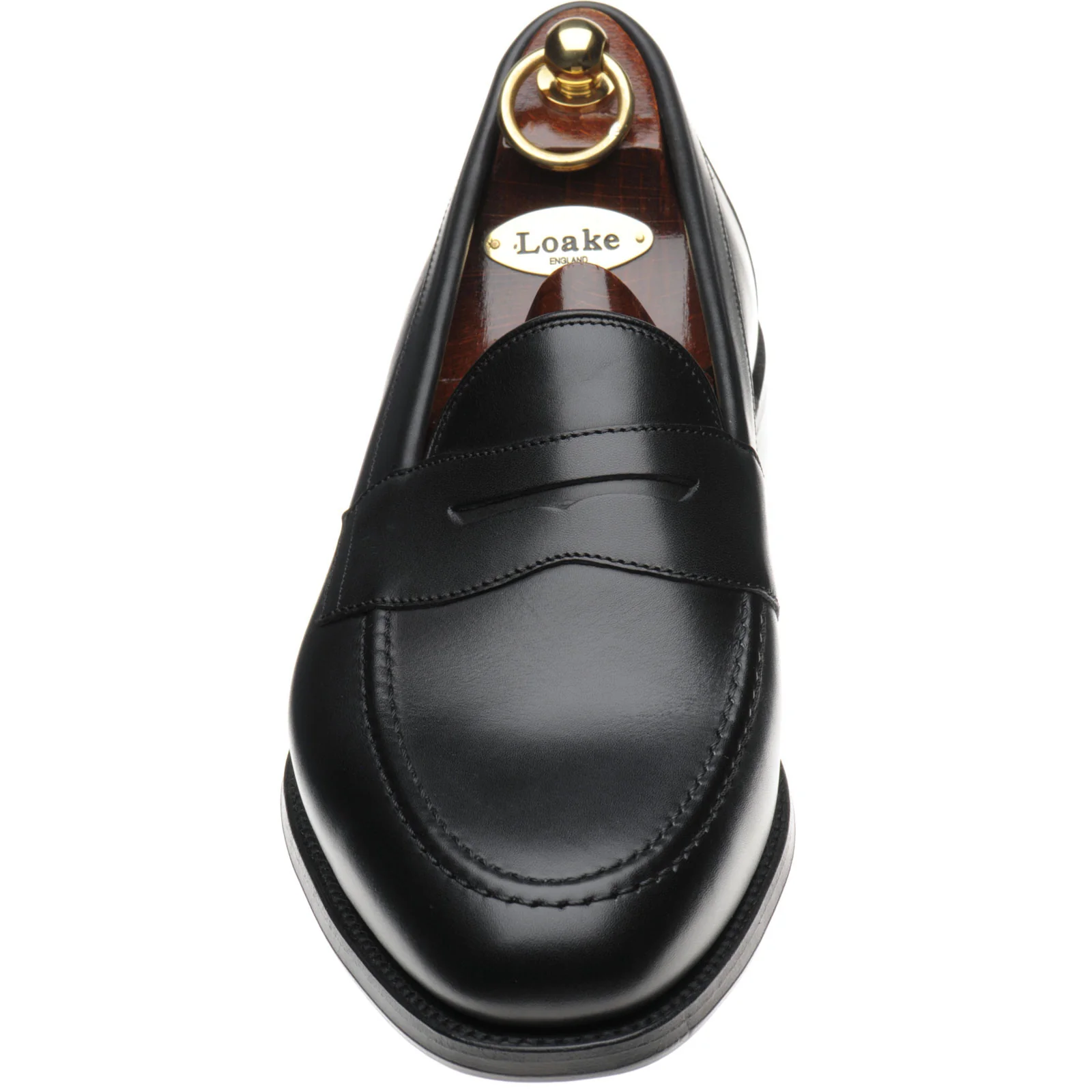 Loake Hornbeam mens loafers in carbon black calf - Image 2