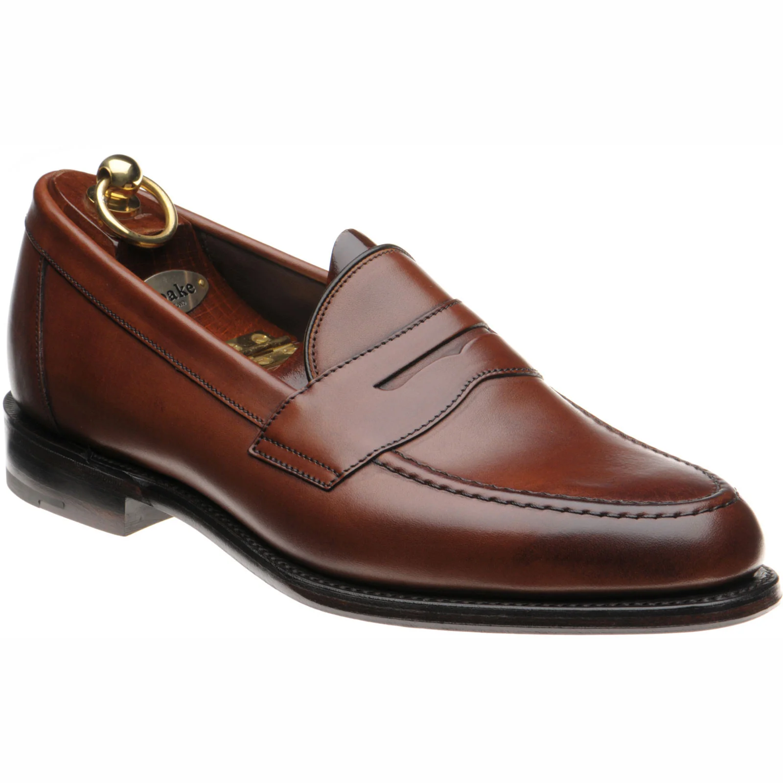 Loake Hornbeam mens loafers in seared mahogany calf (second)