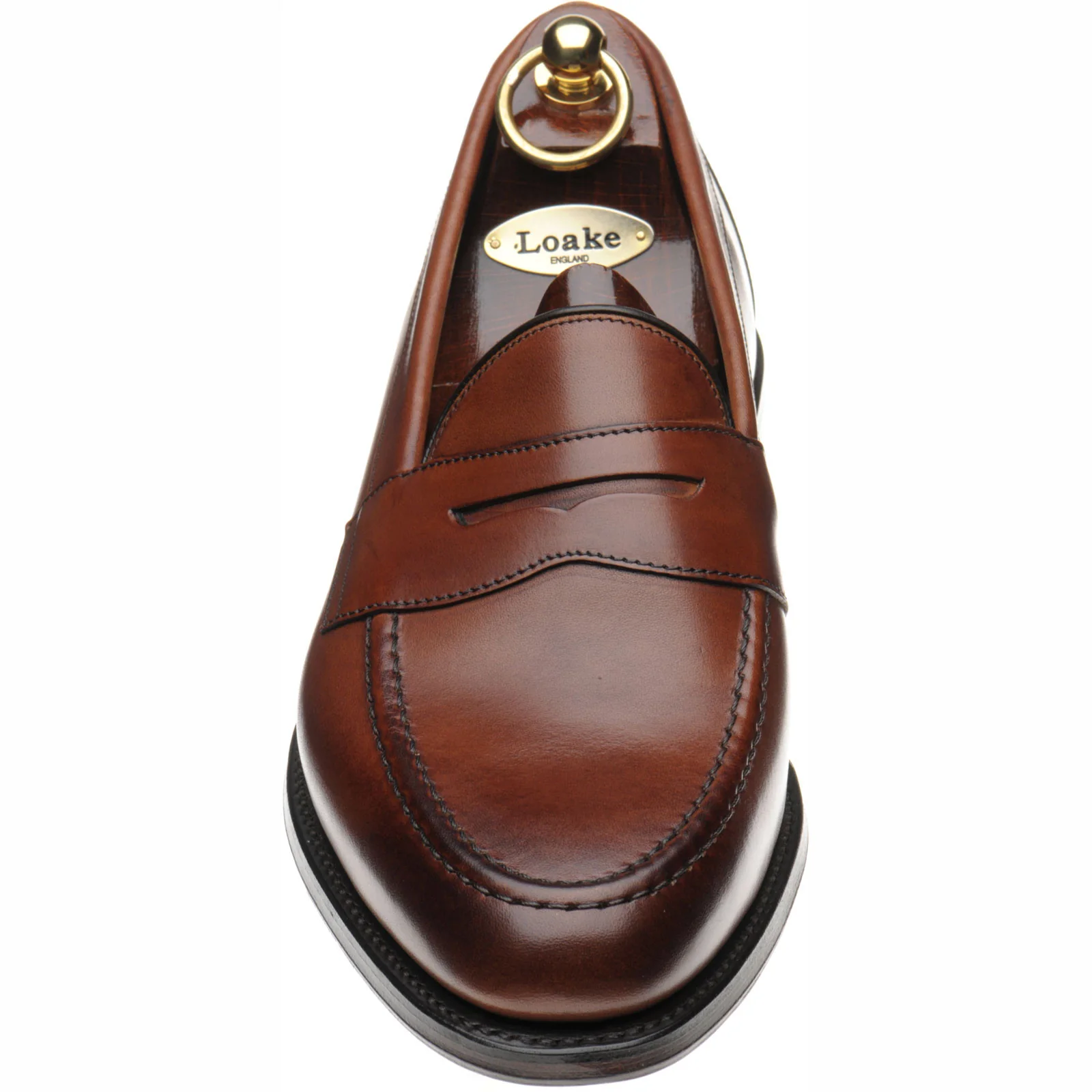 Loake Hornbeam mens loafers in seared mahogany calf (second) - Image 2