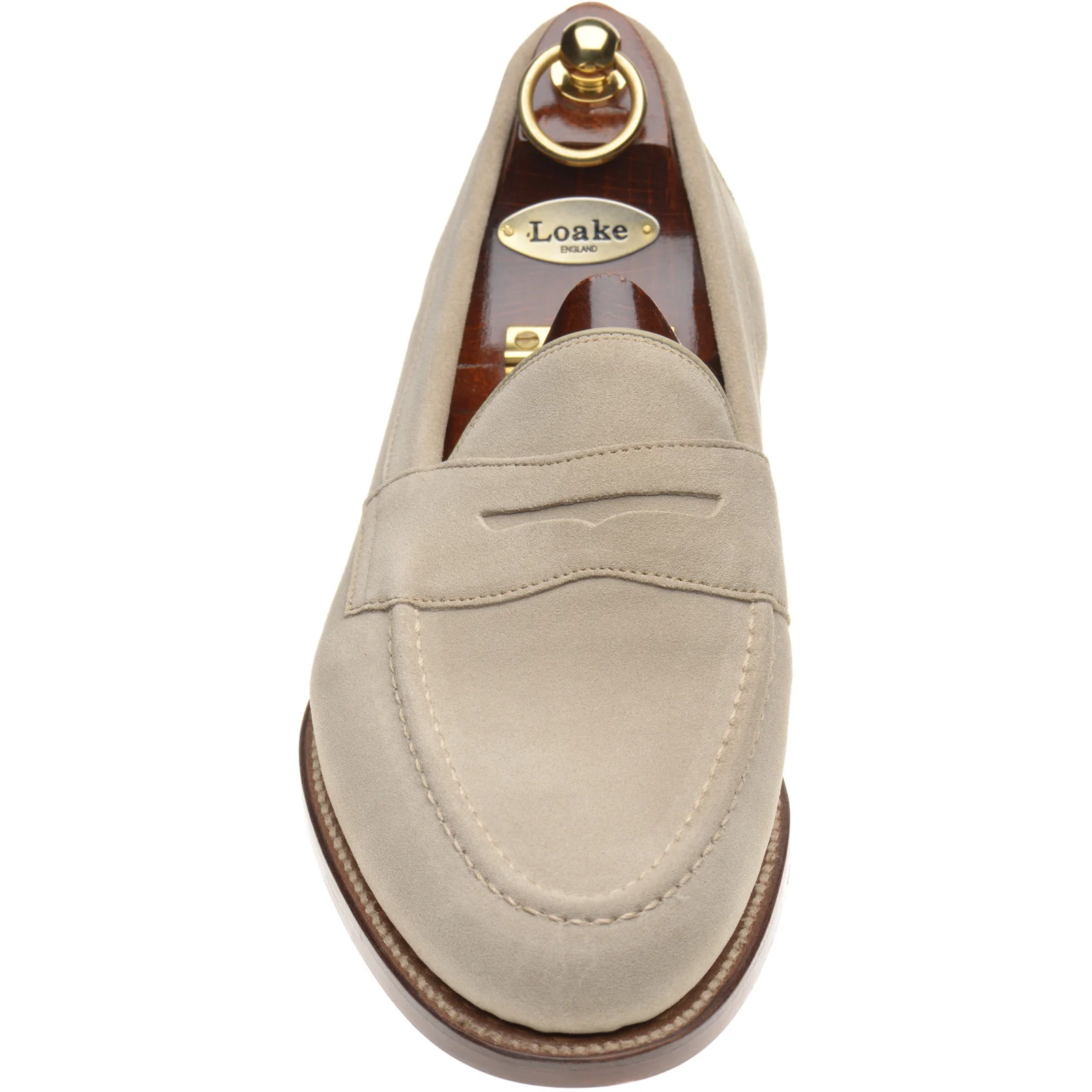 Loake Imperial mens loafers in sand suede (second) - Image 2