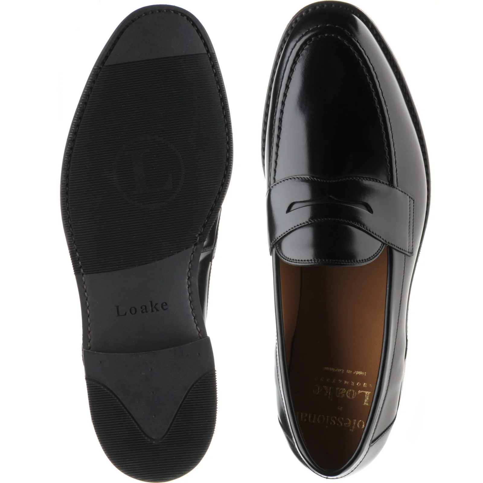 Loake Imperial Rubber Exclusive mens in black polished - Image 3