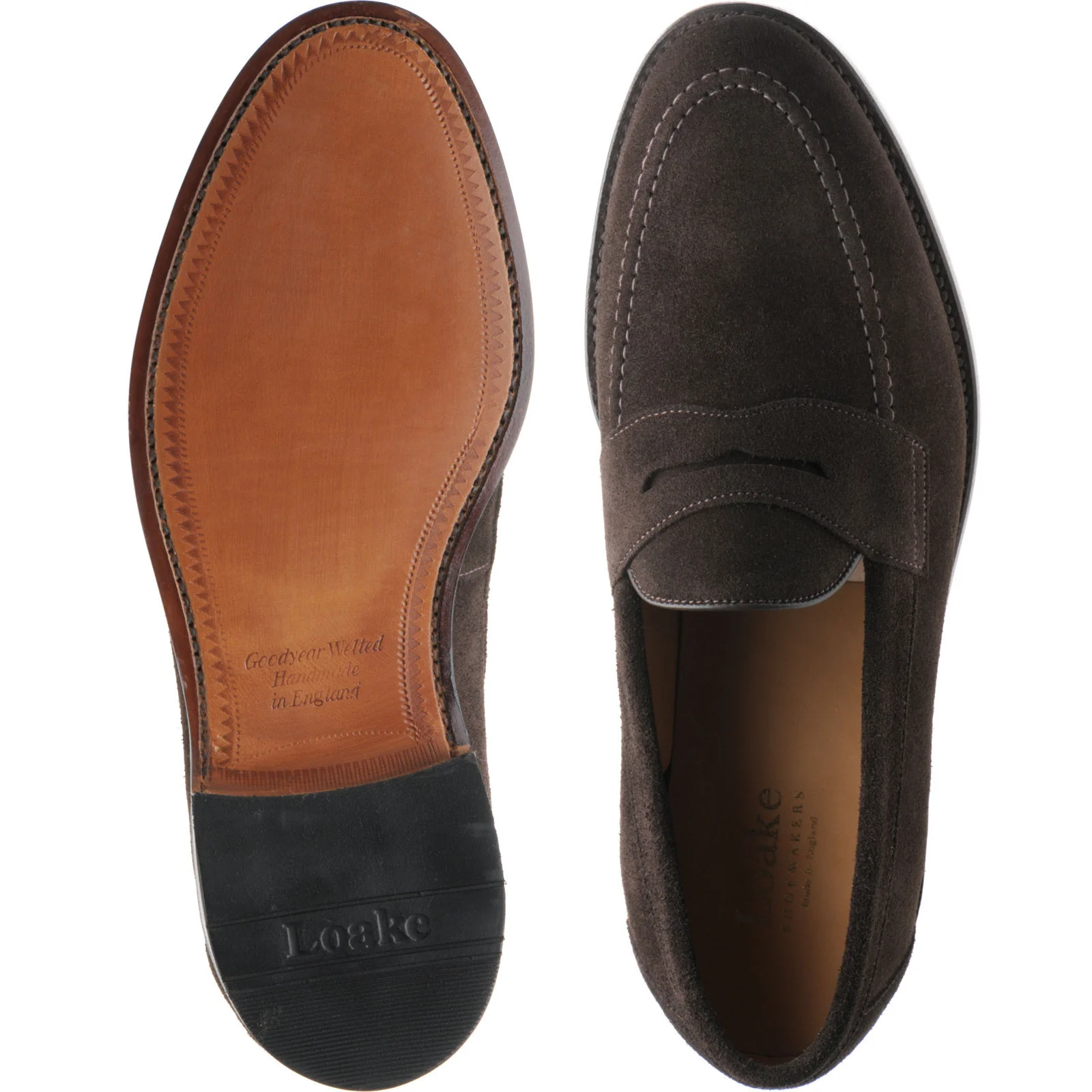 Loake Imperial Rubber Exclusive mens in brown suede - Image 3