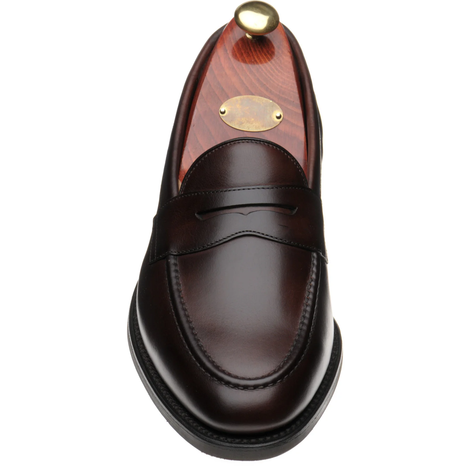 Loake Imperial Rubber mens rubber-soled loafers in dark brown waxy (second) - Image 2